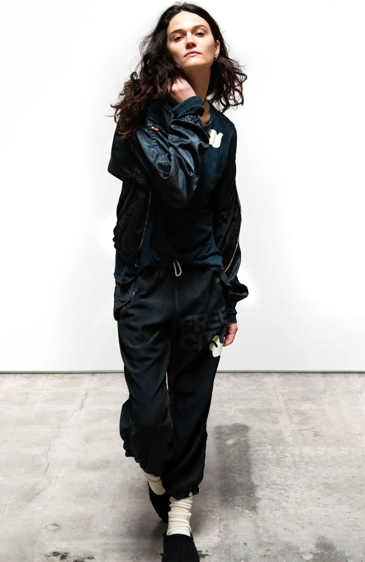 SATIN BOMBER/SHELL - superblack/glass sold by freecity product image thumbnail 5