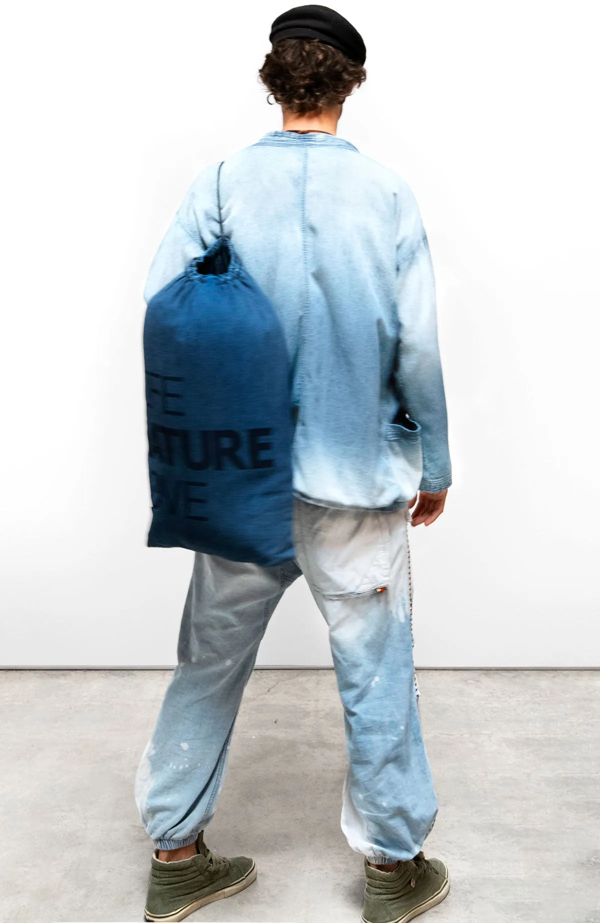 AIRJUMP CLOUD BLEACHOUT JAPANESE INDIGO cardigan - superfadeout cloud sold by freecity