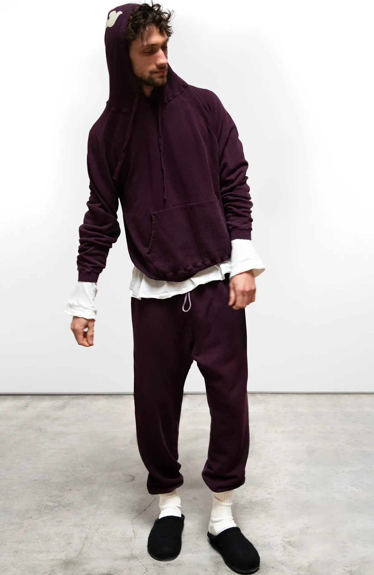 BASICGOODNESS LIGHT TERRY/FLUFF hoodie - eggsplant sold by freecity product image thumbnail 3