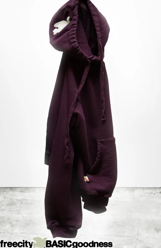 BASICGOODNESS LIGHT TERRY/FLUFF hoodie - eggsplant sold by freecity