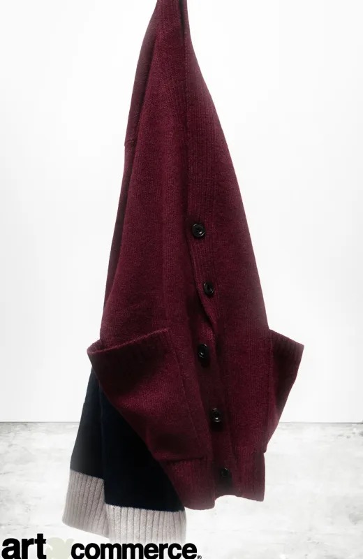 SUPERLUX CASHMERE CARDIGAN - burgundy sold by freecity