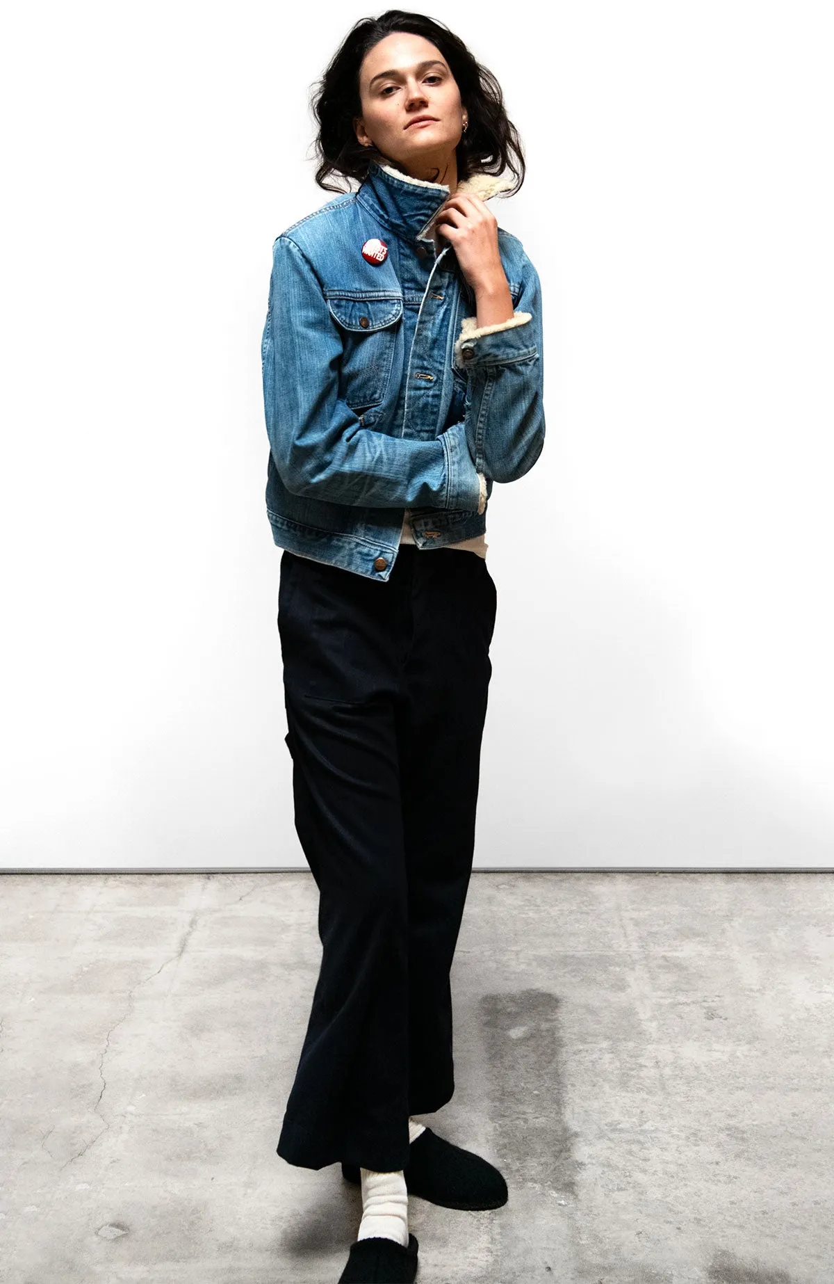 CASHMERE BLEND FRENCH SAILOR PANT - deeply navy sold by freecity product image thumbnail 3