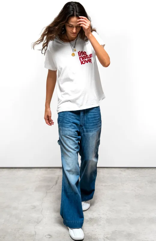 LIFENATURELOVE "POCKET" PRINT OLDSCHOOL TUBULAR shortsleeve T - laundry whites made by freecity