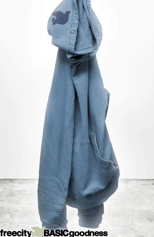 BASICGOODNESS light-terry/fluff hoodie - belgium blue made by freecity
