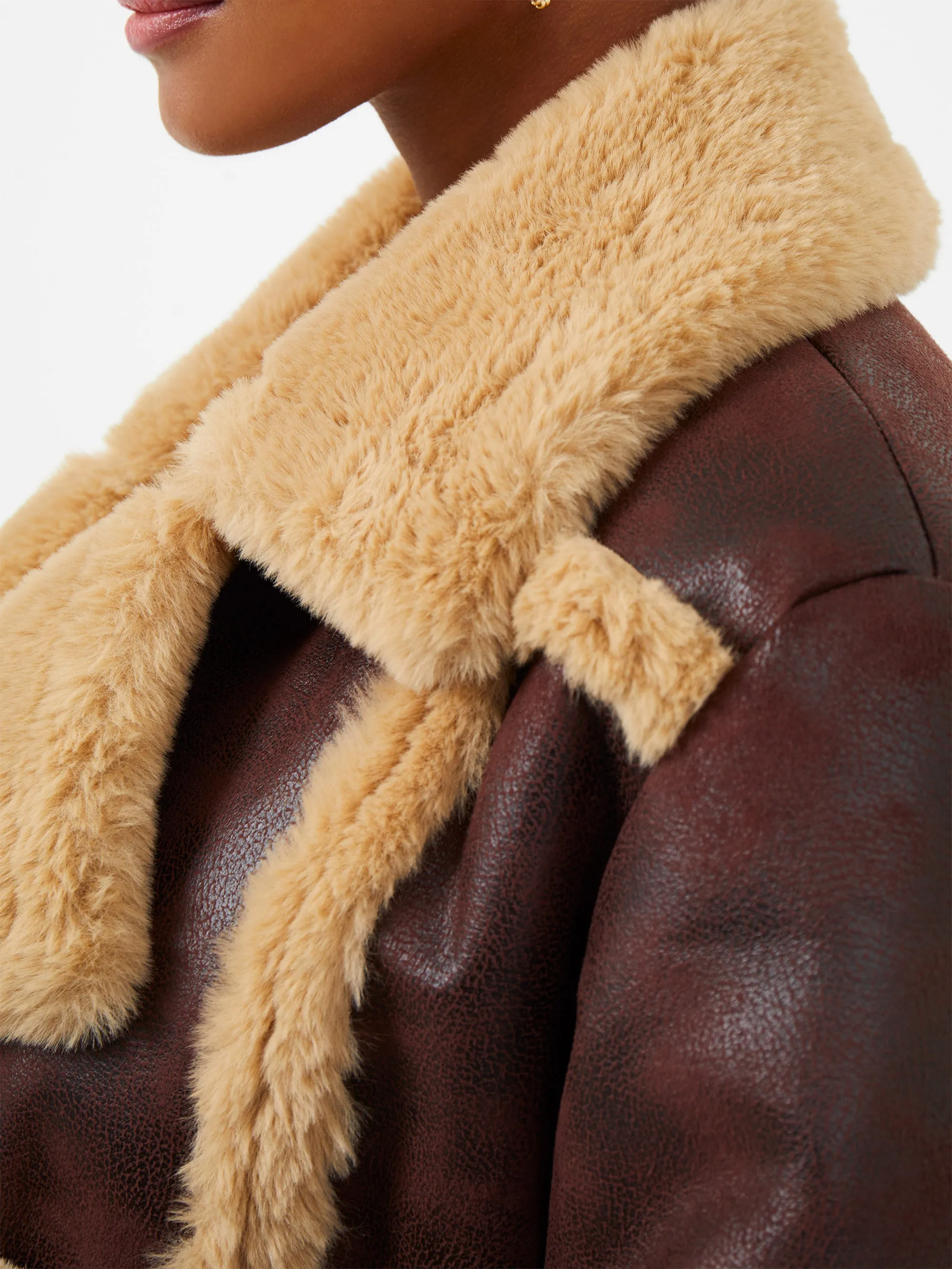 Belen Faux Fur Double Breasted Coat sold by French Connection product image thumbnail 5