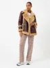 Belen Faux Fur Double Breasted Coat sold by French Connection