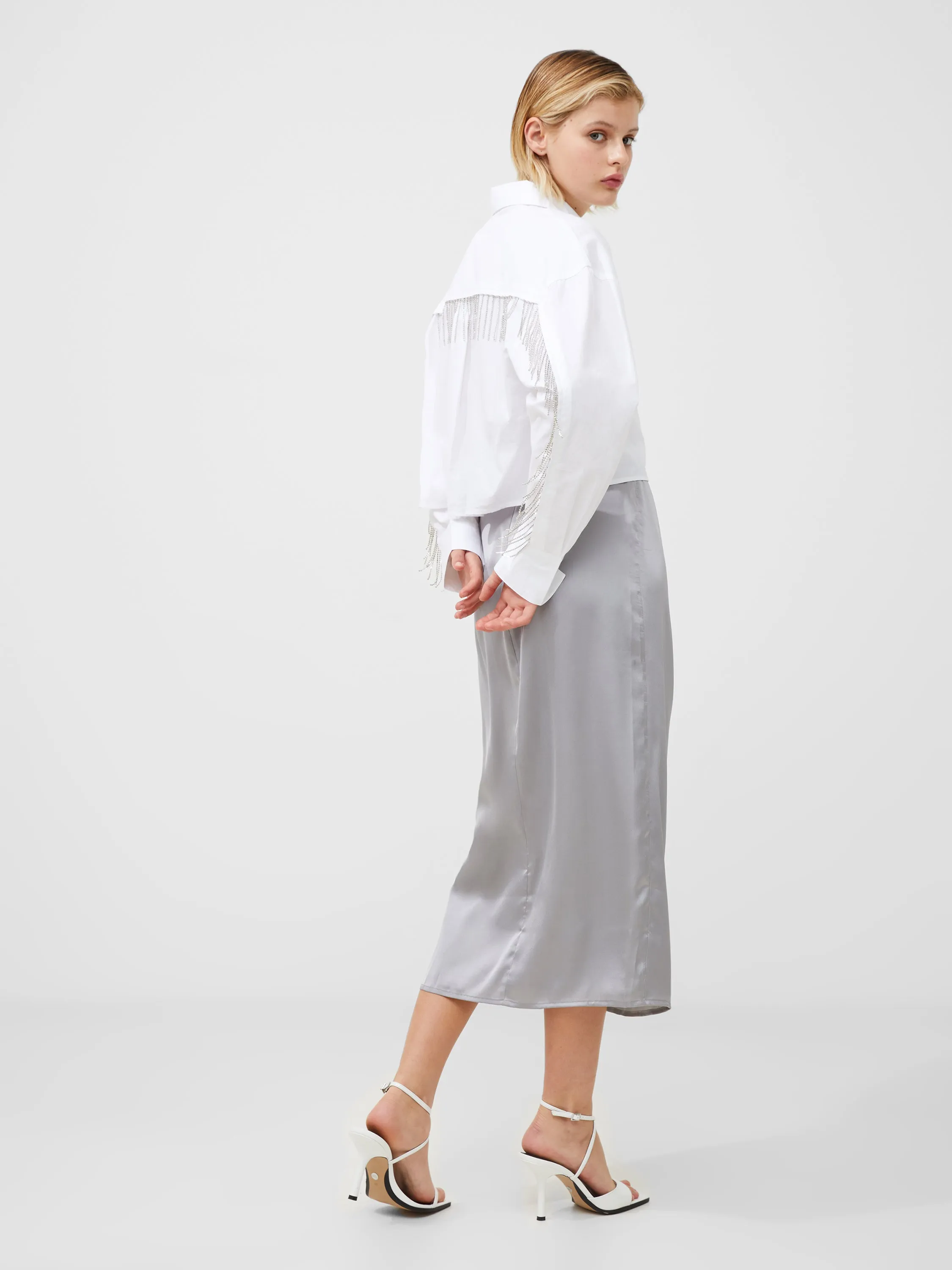 Inu Satin Midi Wrap Skirt sold by French Connection product image thumbnail 4