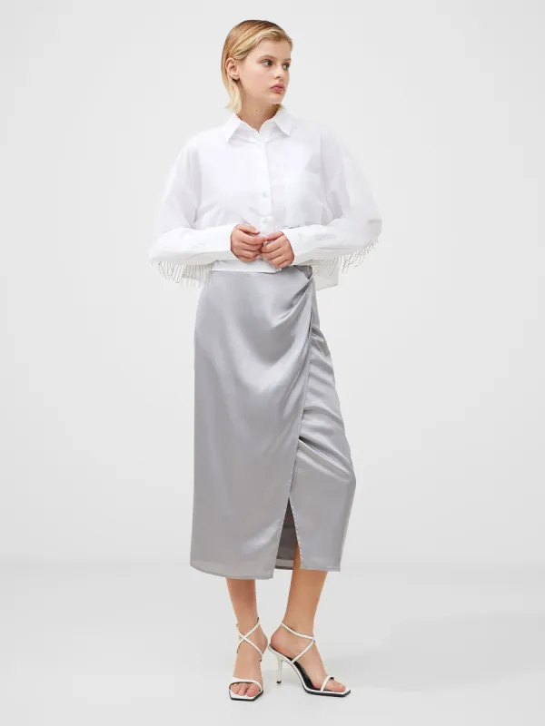 Inu Satin Midi Wrap Skirt sold by French Connection