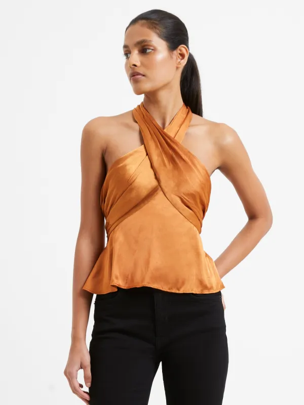 Inu Satin Crossneck Top sold by French Connection