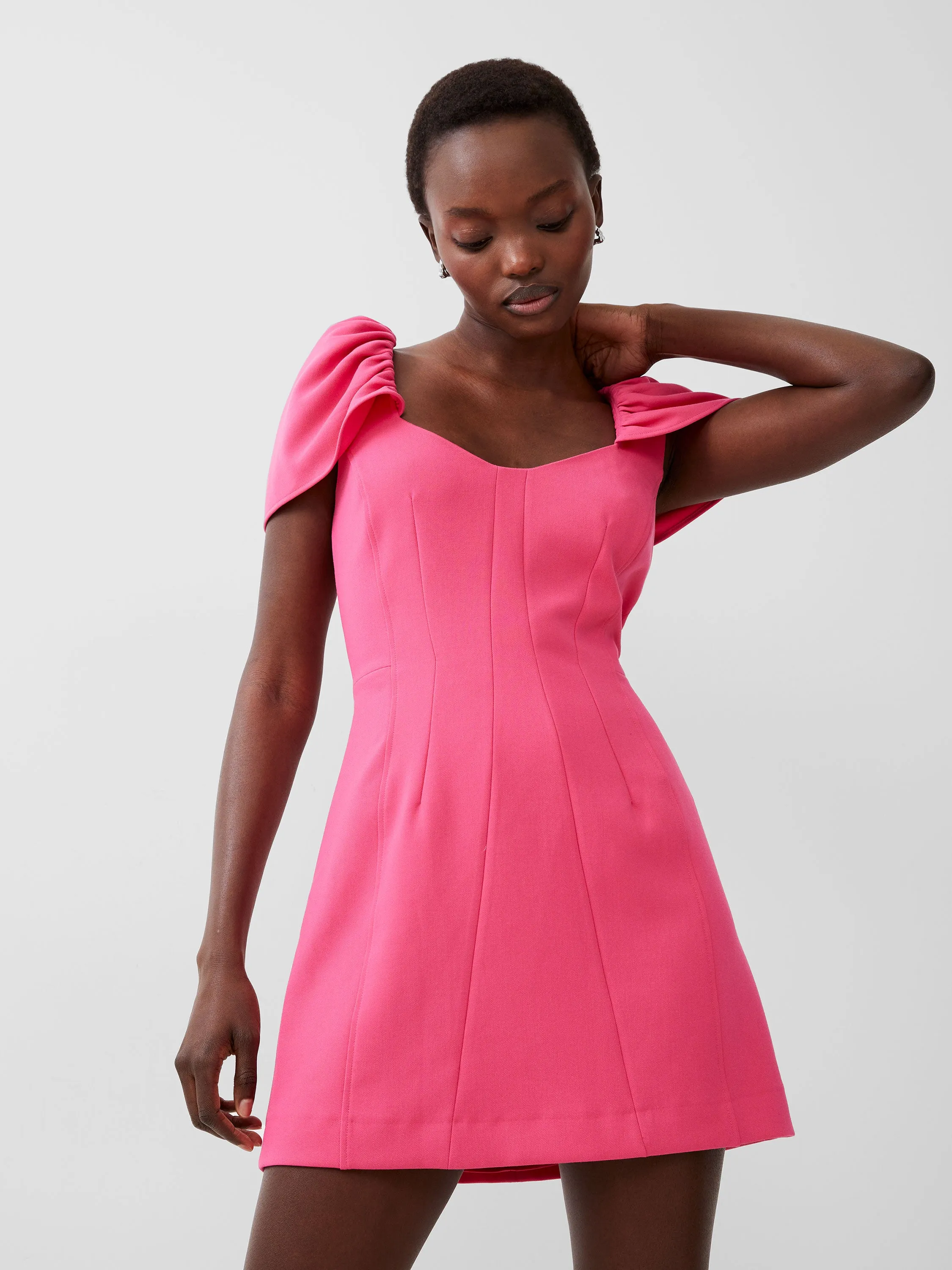 Whisper Gathered Sleeve Dress sold by French Connection