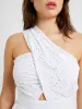 Appelona Broderie Anglaise One Shoulder Dress sold by French Connection