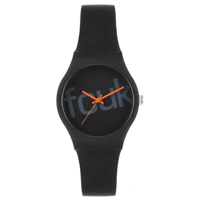Unisex Black Silicone Strap Watch sold by French Connection