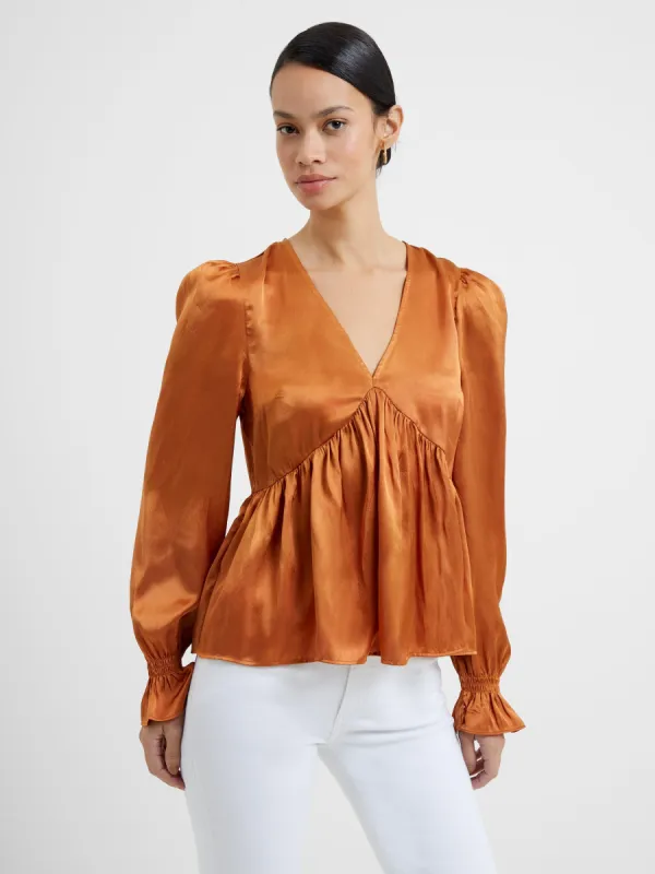 Inu Satin V Neck Top sold by French Connection