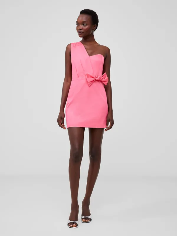 Florida One Shoulder Bow Mini Dress sold by French Connection