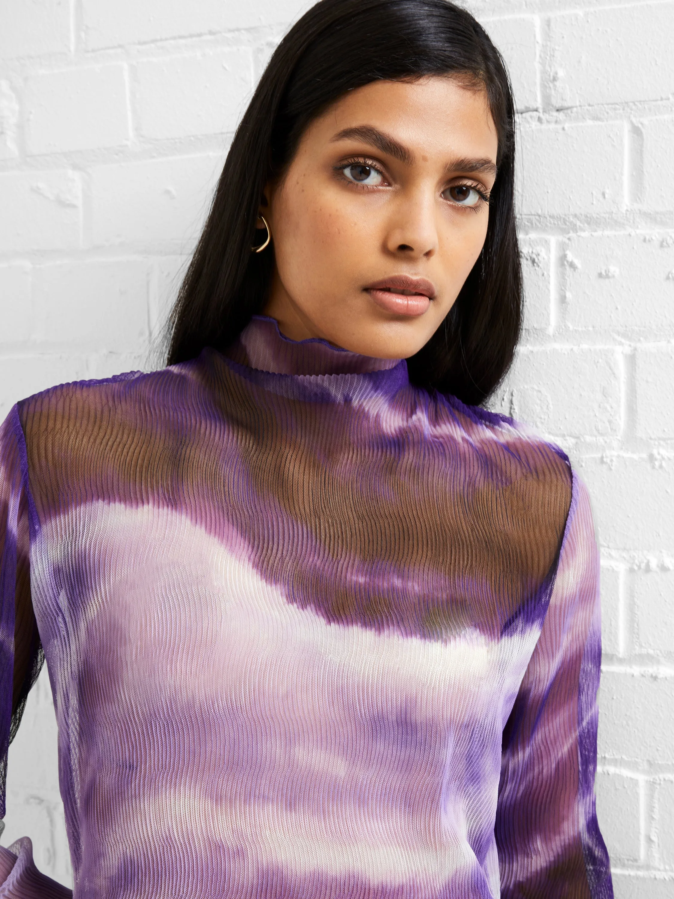 Saskia Ruched Elmira Mesh Top sold by French Connection product image thumbnail 4