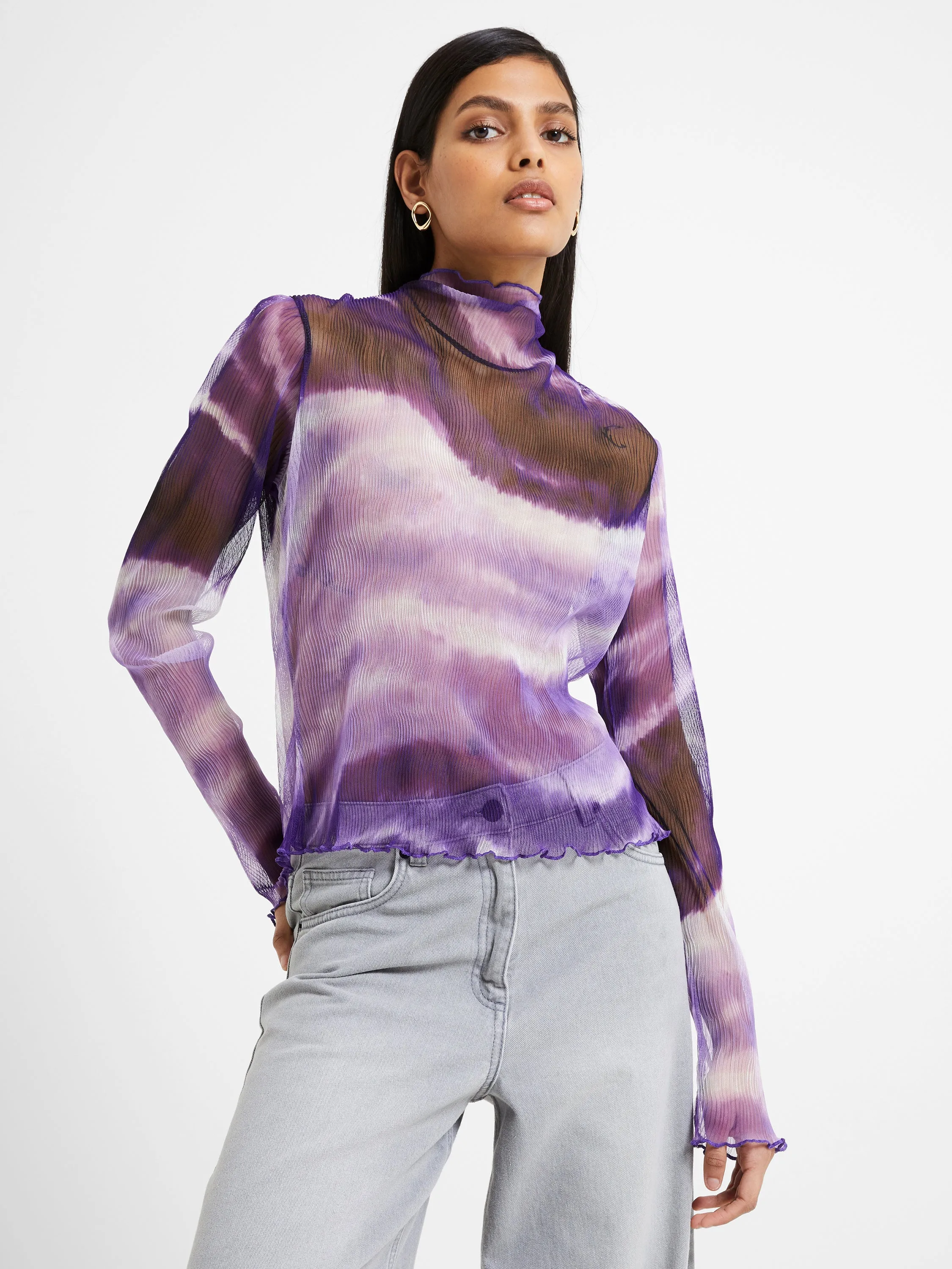 Saskia Ruched Elmira Mesh Top sold by French Connection product image thumbnail 2