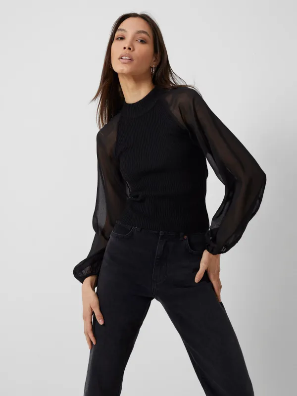 Melody Fabric Mix Top sold by French Connection