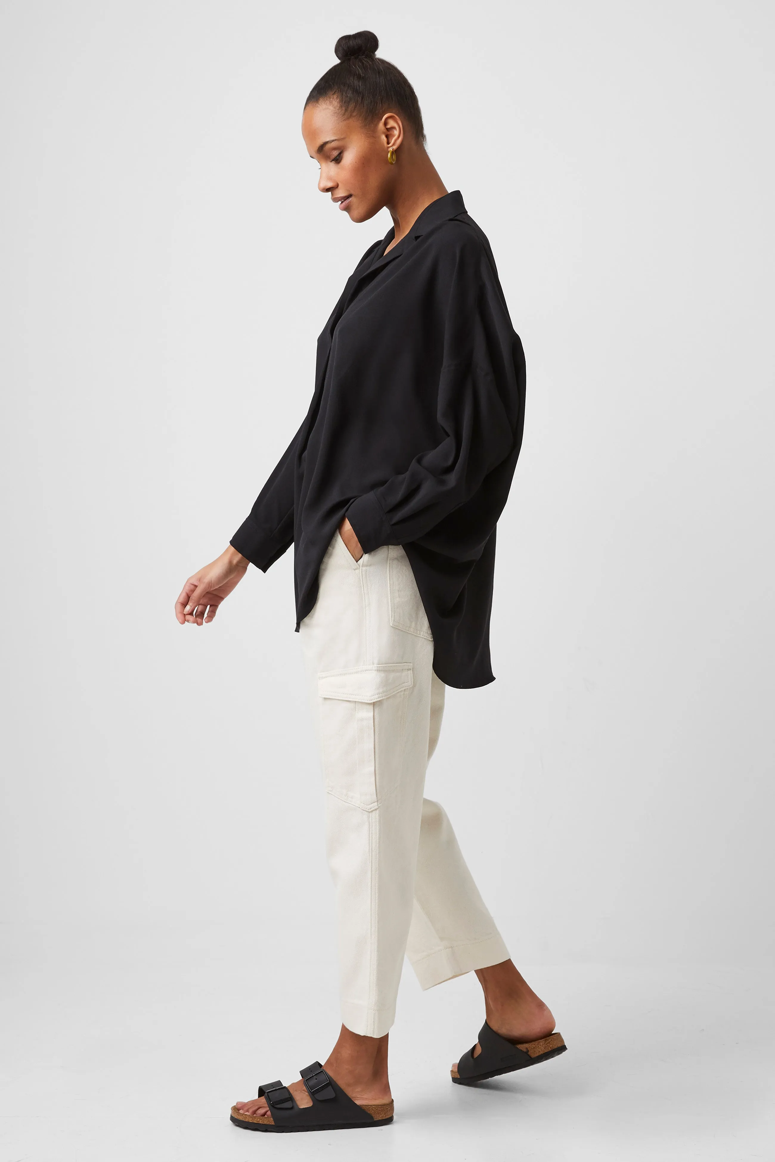 Rhodes Crepe Pop Over Shirt sold by French Connection product image thumbnail 3