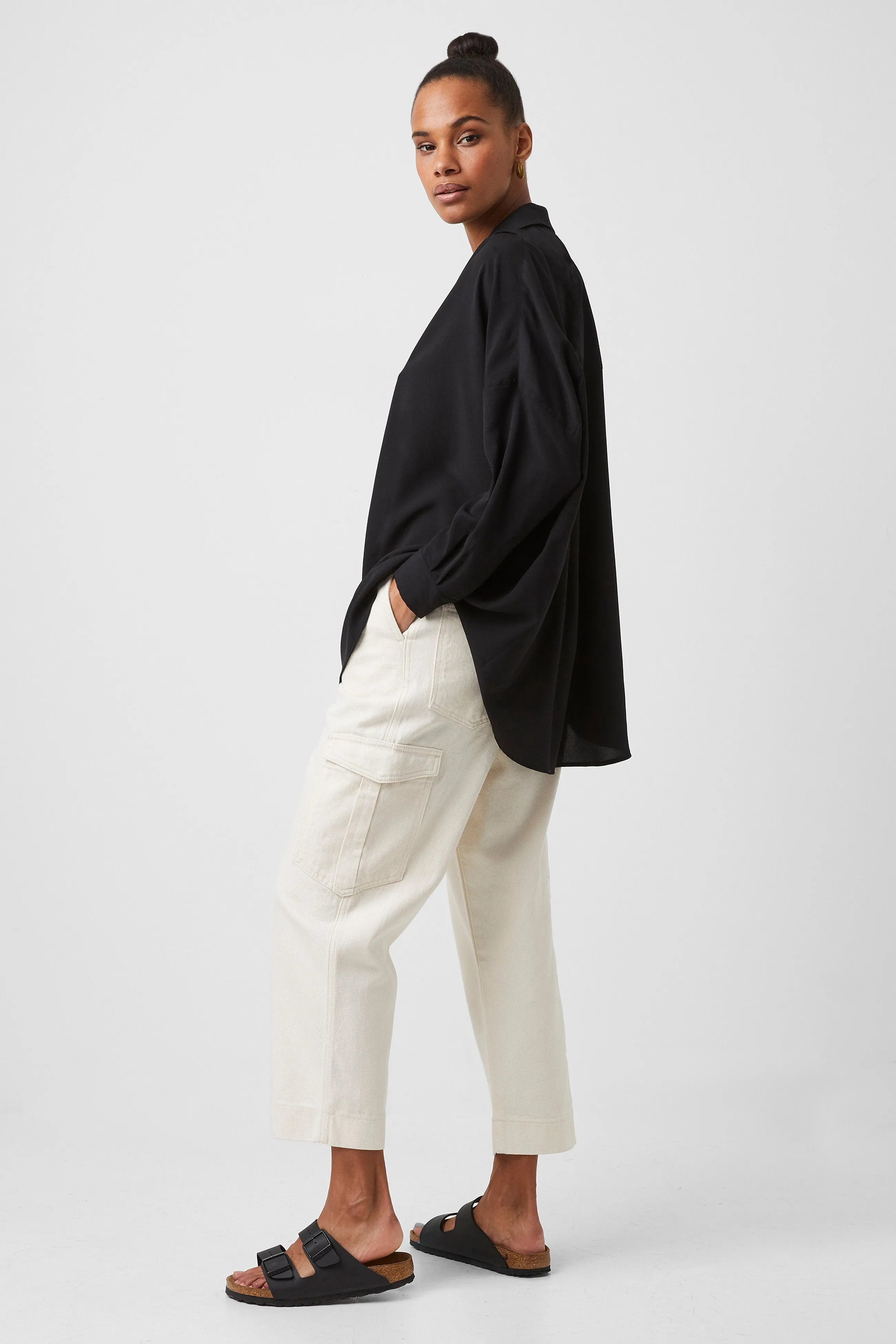 Rhodes Crepe Pop Over Shirt sold by French Connection product image thumbnail 5