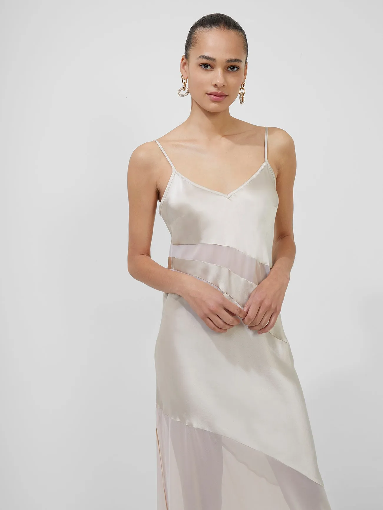 Inu Satin Mesh Strappy Dress sold by French Connection product image thumbnail 4