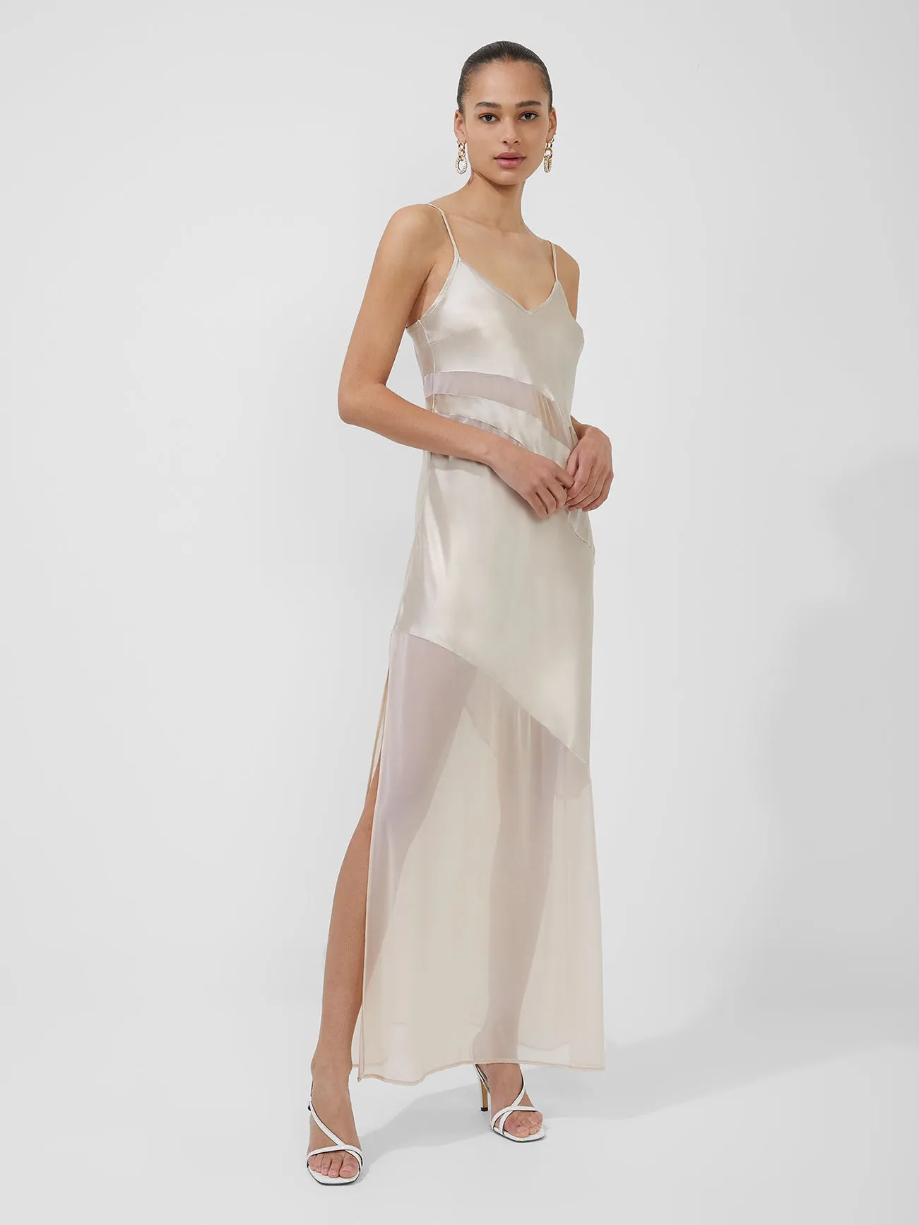 Inu Satin Mesh Strappy Dress sold by French Connection product image thumbnail 2