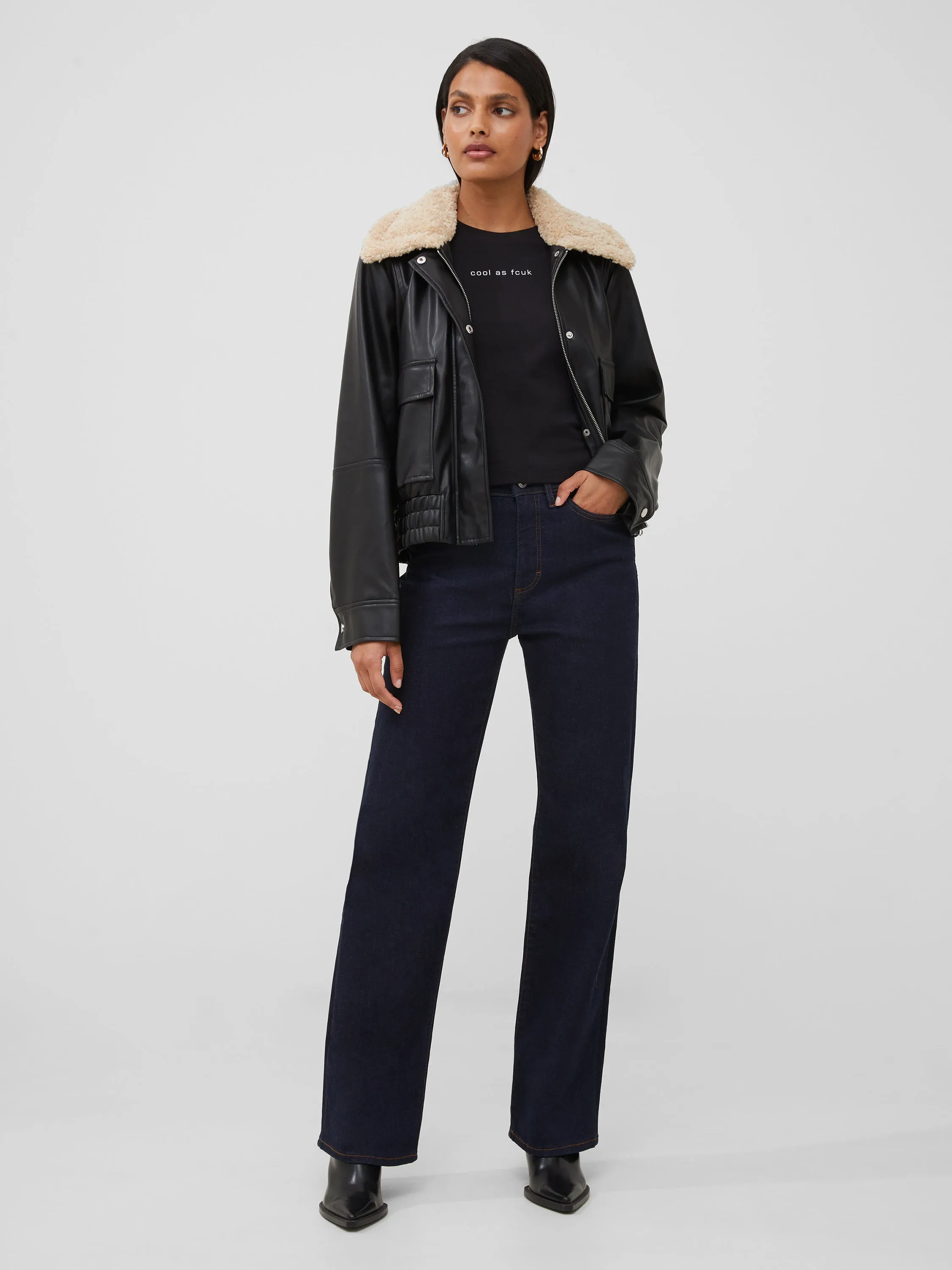 Vegan Leather Aviator Jacket sold by French Connection product image thumbnail 3