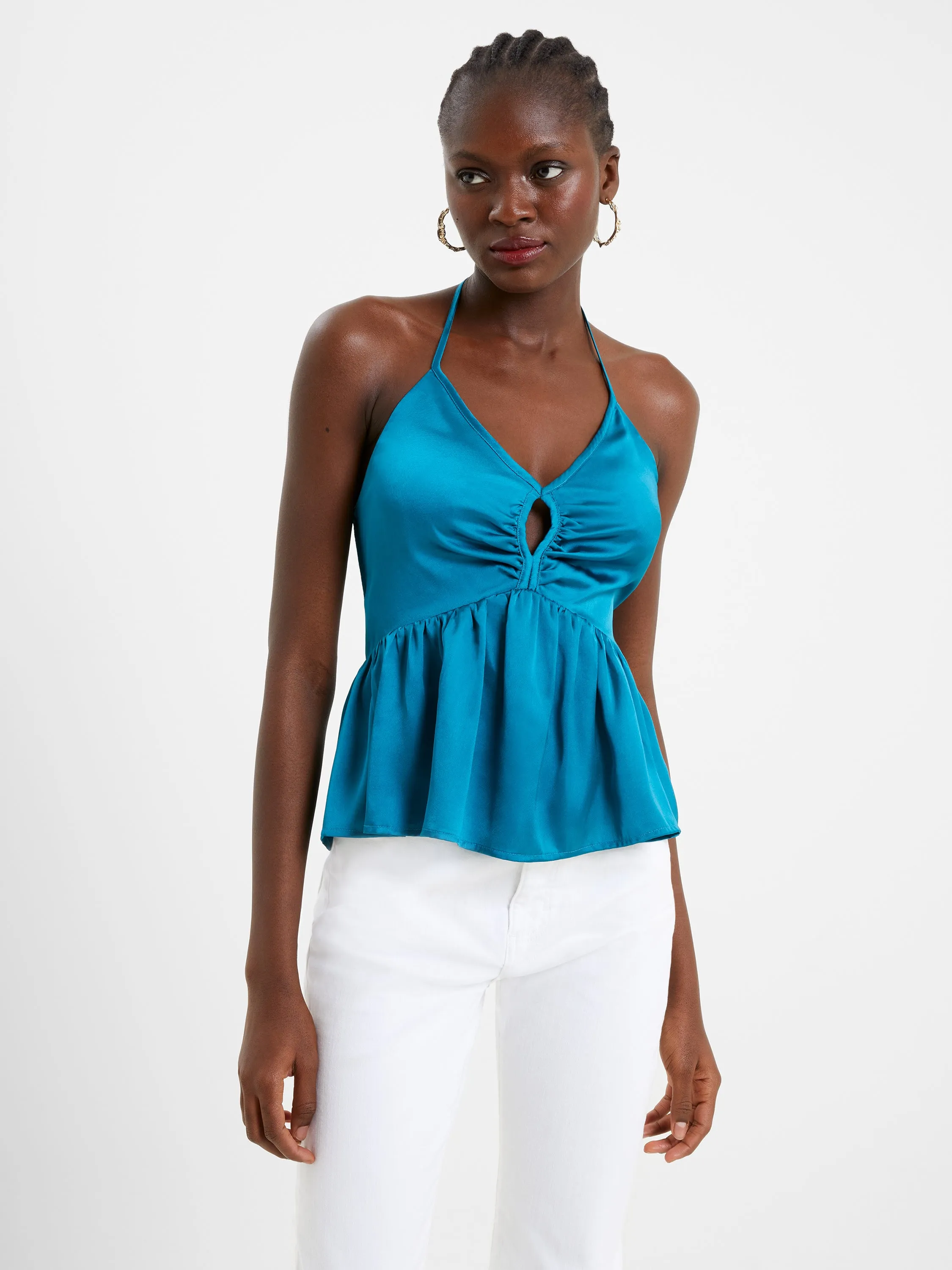 Inu Satin Halter Peplum Top sold by French Connection product image thumbnail 2