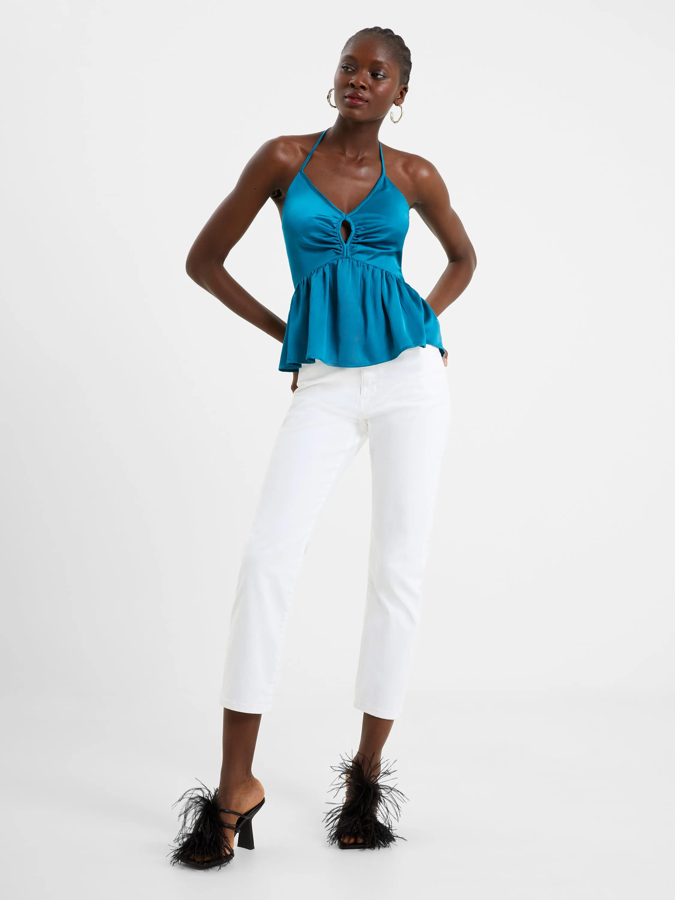 Inu Satin Halter Peplum Top sold by French Connection product image thumbnail 3