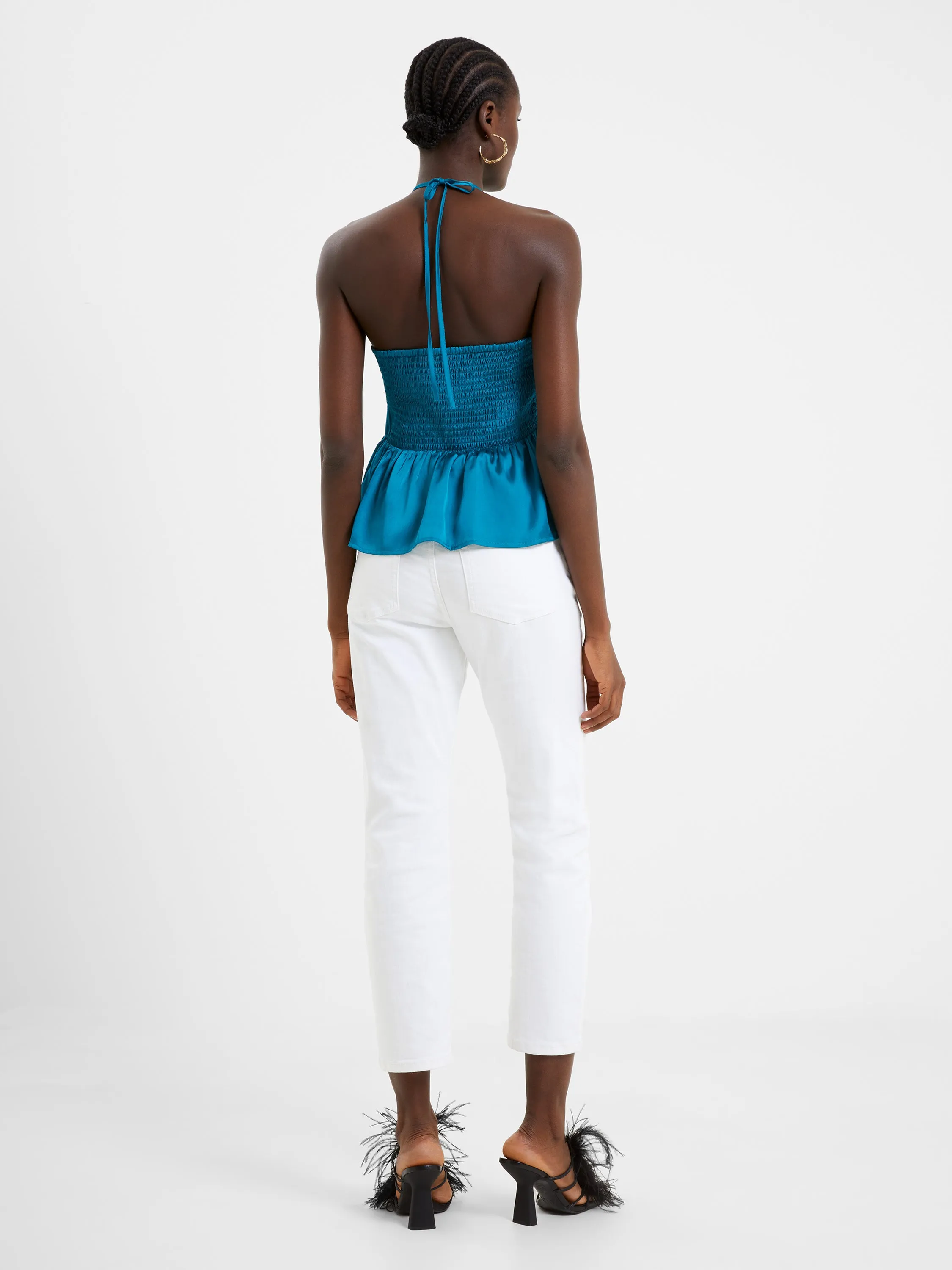 Inu Satin Halter Peplum Top sold by French Connection product image thumbnail 4