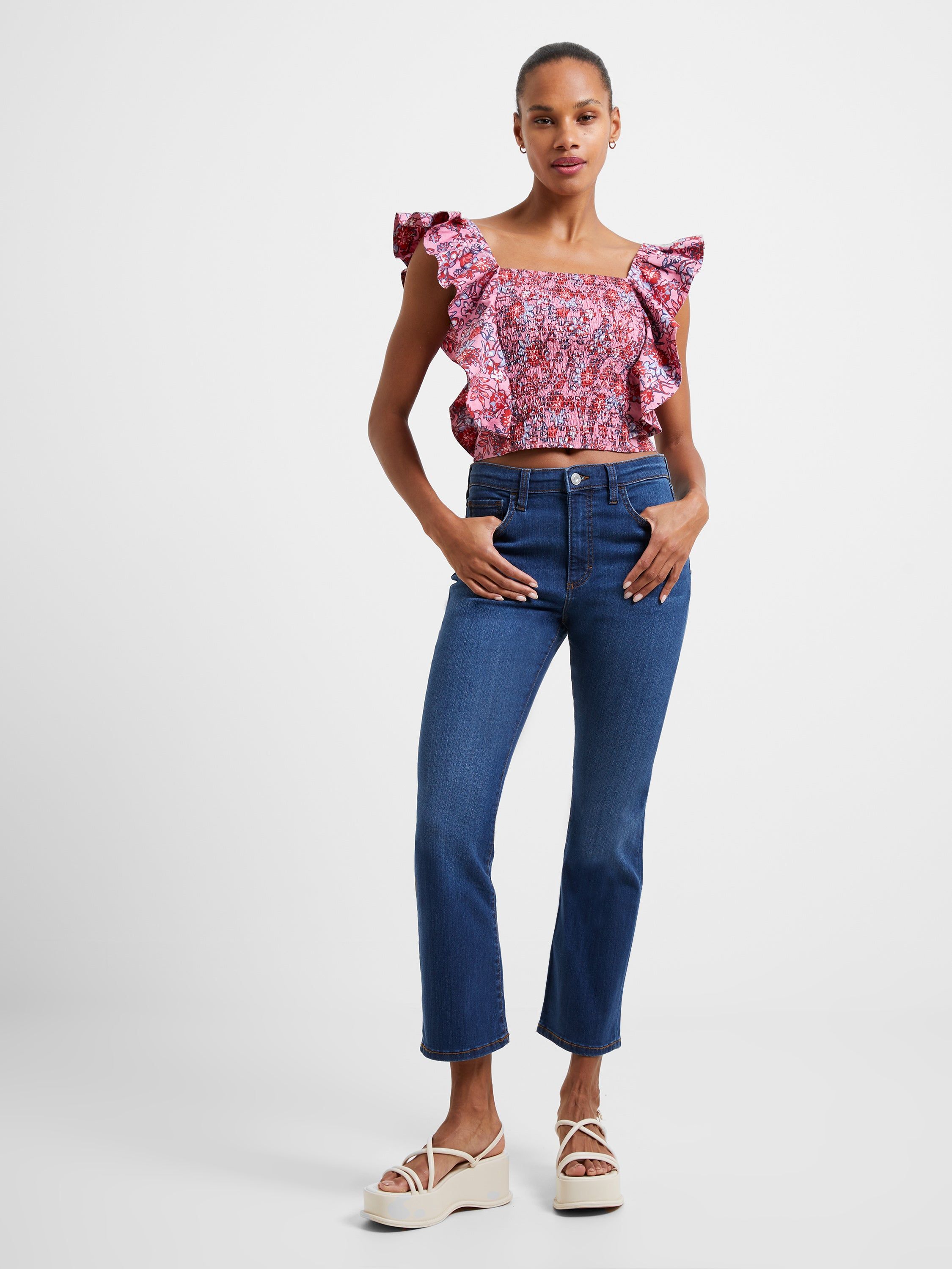 Fontini Rhodes Frill Crop Top sold by French Connection
