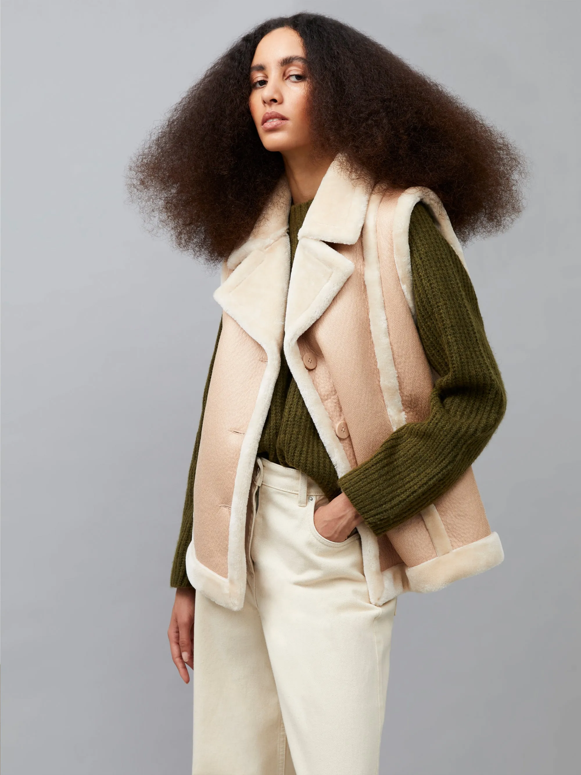 Belen Faux Fur Vest sold by French Connection