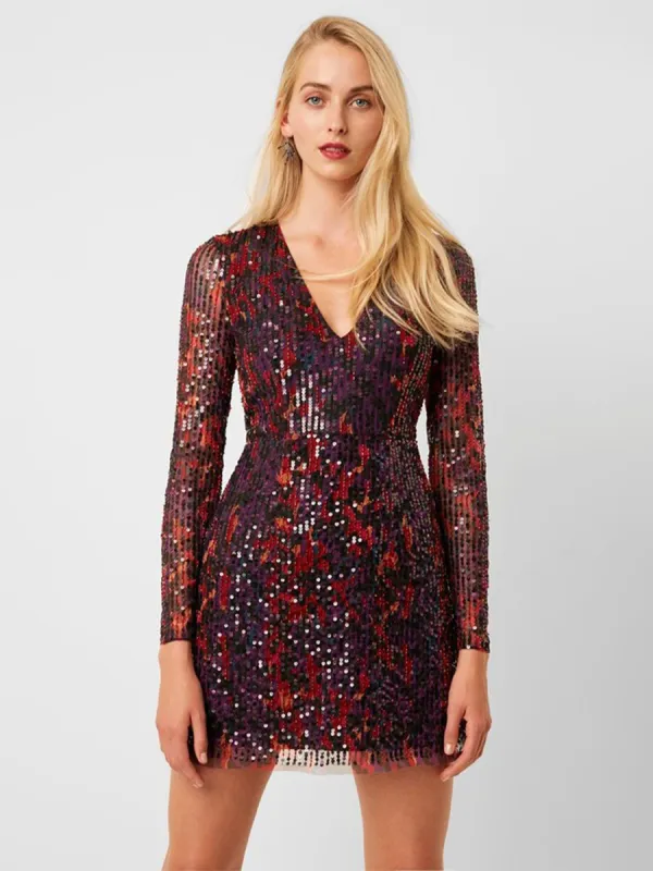 Inari Embellished Leopard Sequin Dress sold by French Connection