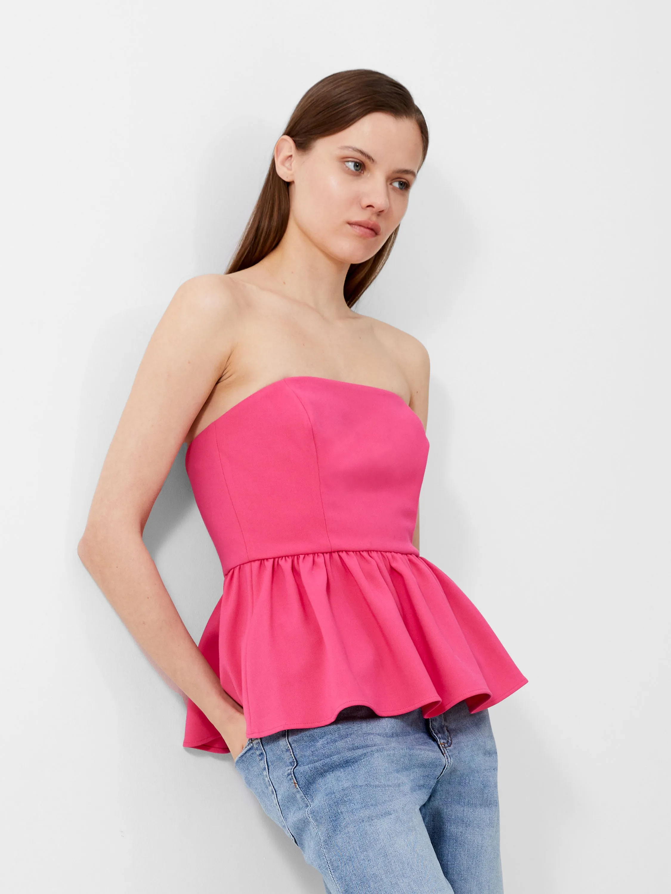 Whisper Strapless Peplum Top sold by French Connection product image thumbnail 2