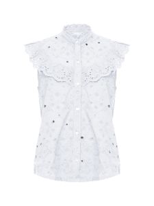 Appelona Anglaise Short Sleeve Frill Top sold by French Connection