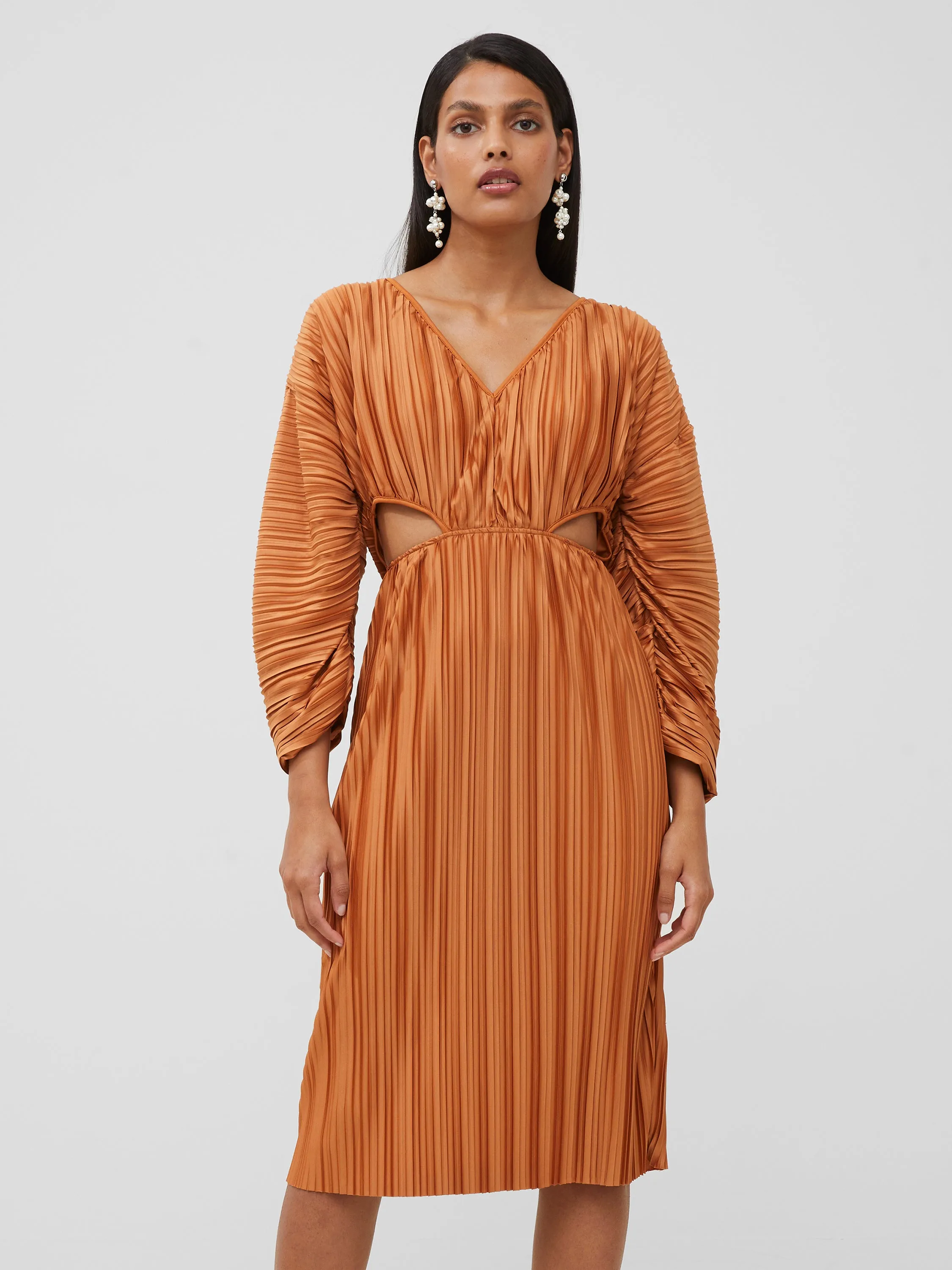 Regi Pleated Cut Out Midi Dress sold by French Connection product image thumbnail 2