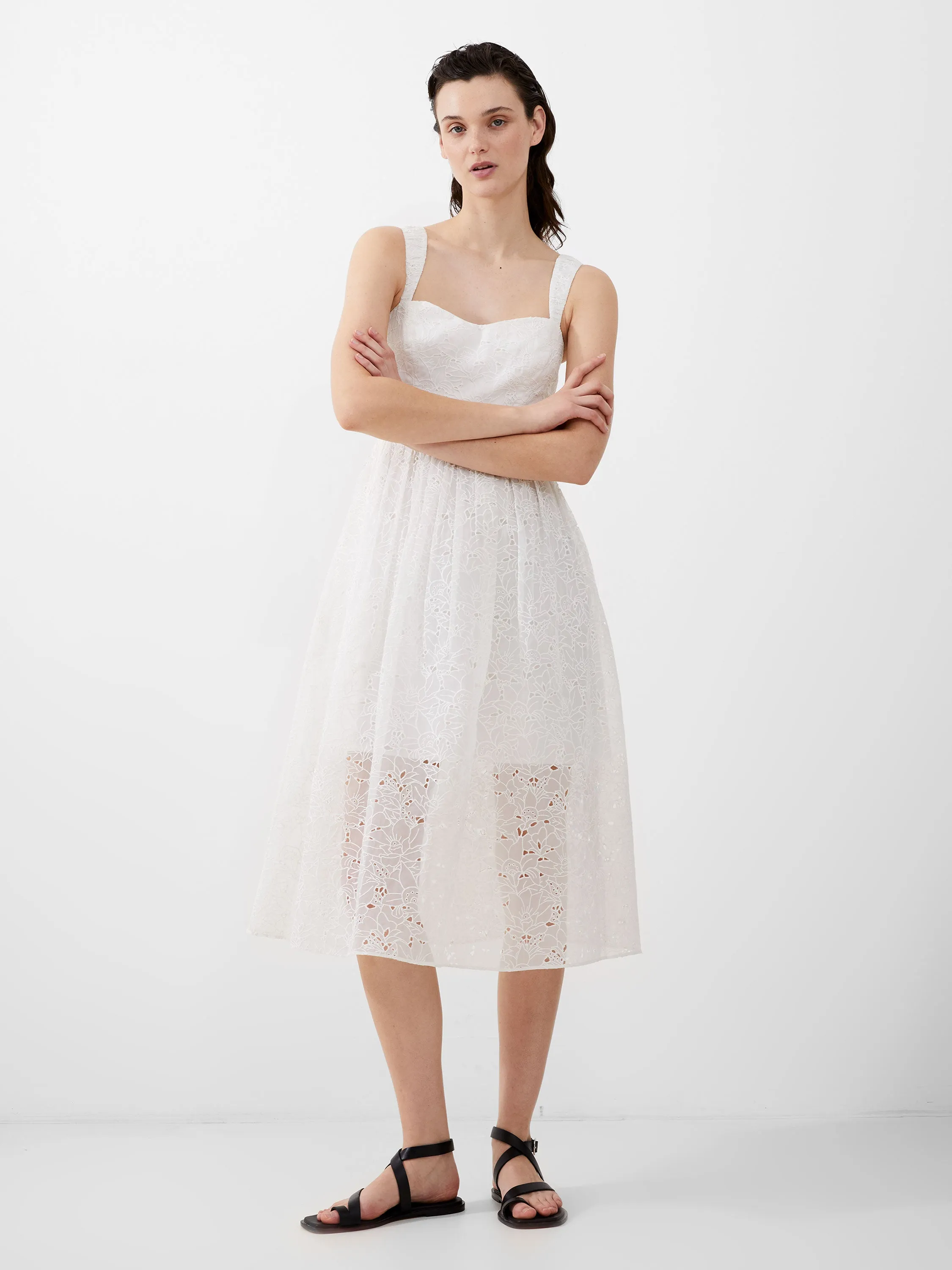 Embroidered Evelyn Lace Strappy Dress sold by French Connection