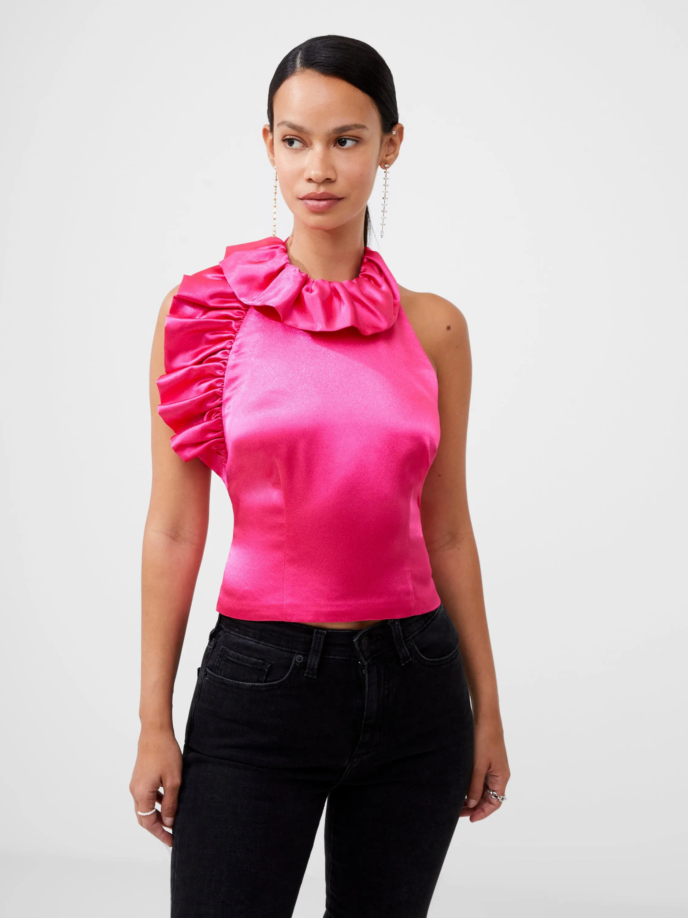 Adora Satin Ruffle Top sold by French Connection product image thumbnail 2