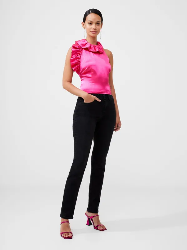 Adora Satin Ruffle Top made by French Connection