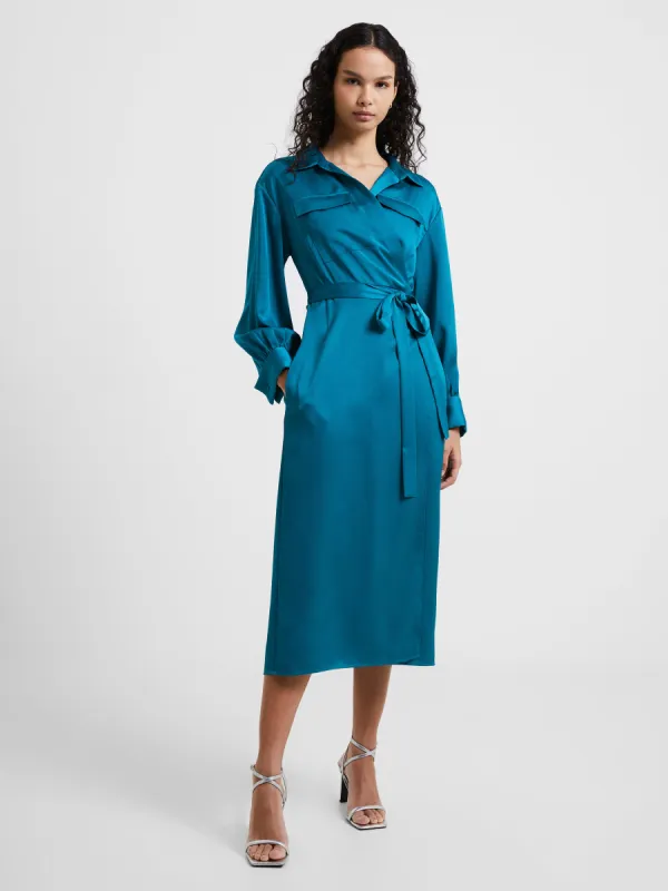 Harlow Recycled Satin Wrap Midi Dress sold by French Connection