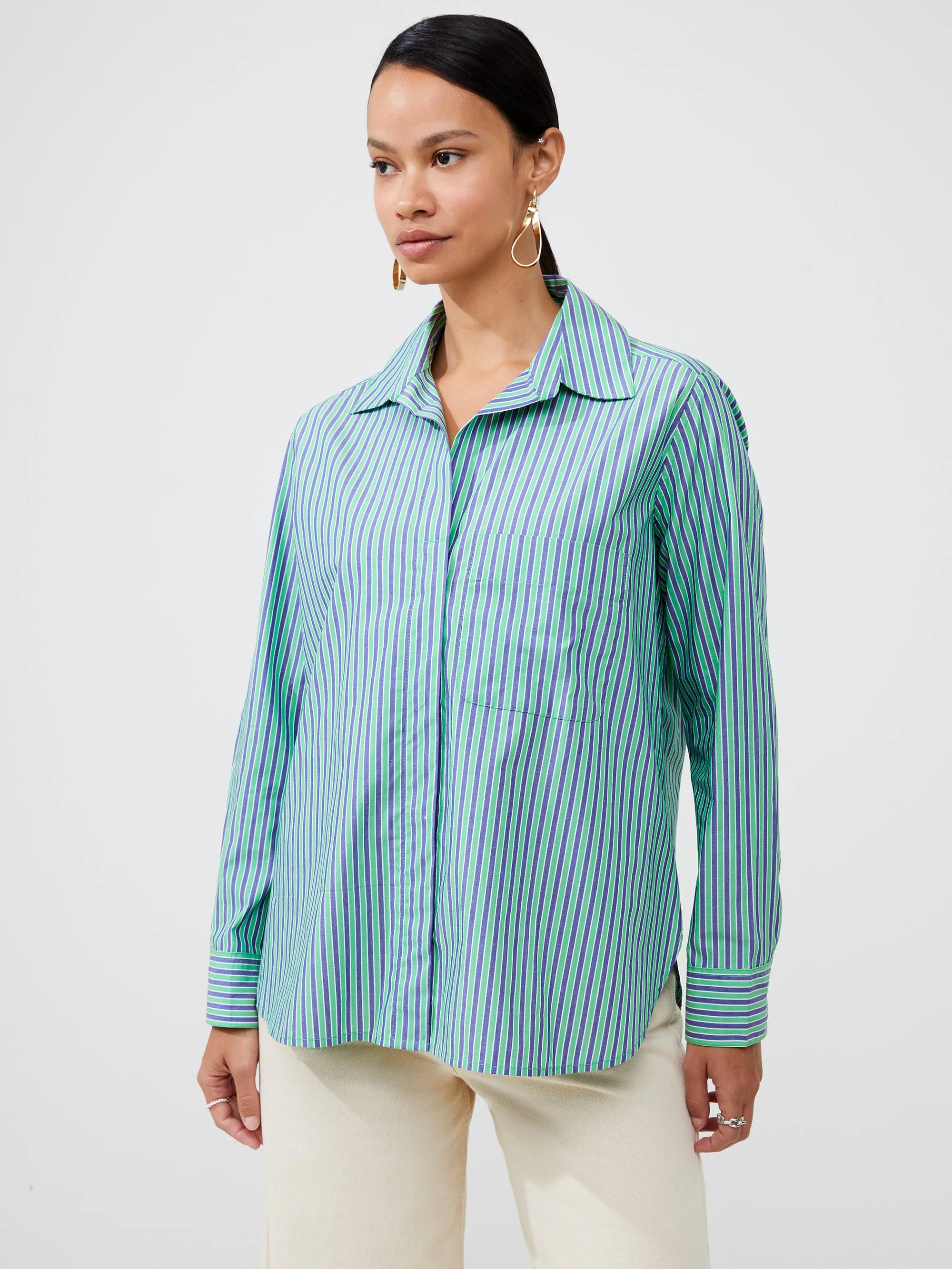 Stripe Poplin Boyfriend Shirt sold by French Connection