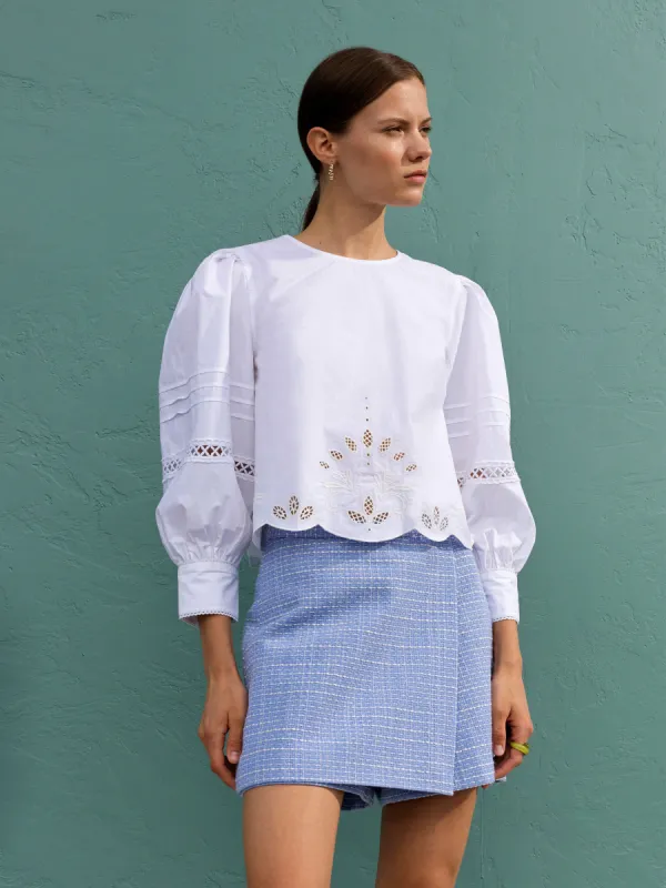 Alissa Cotton Broderie Top sold by French Connection