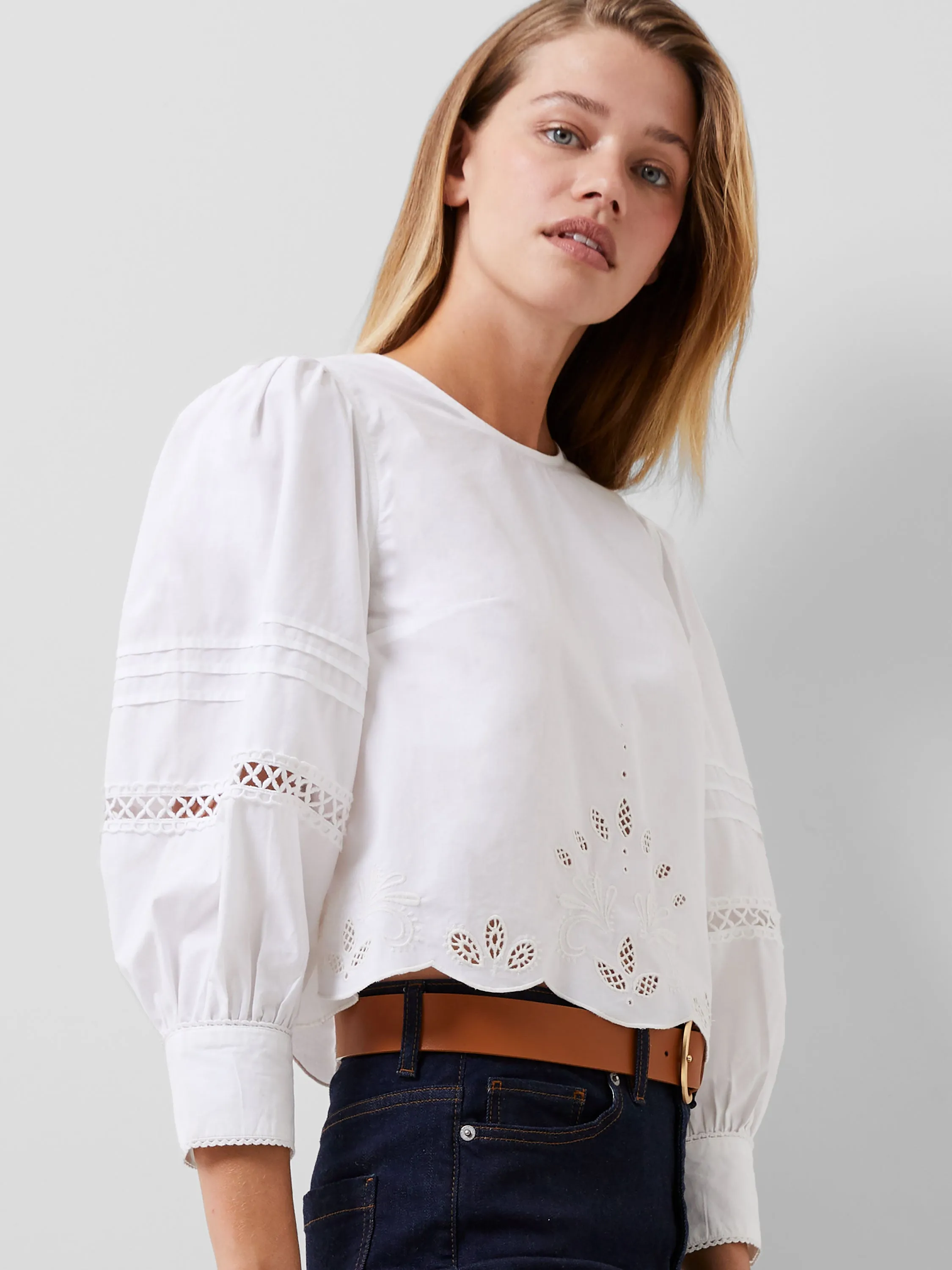 Alissa Cotton Broderie Top sold by French Connection product image thumbnail 2