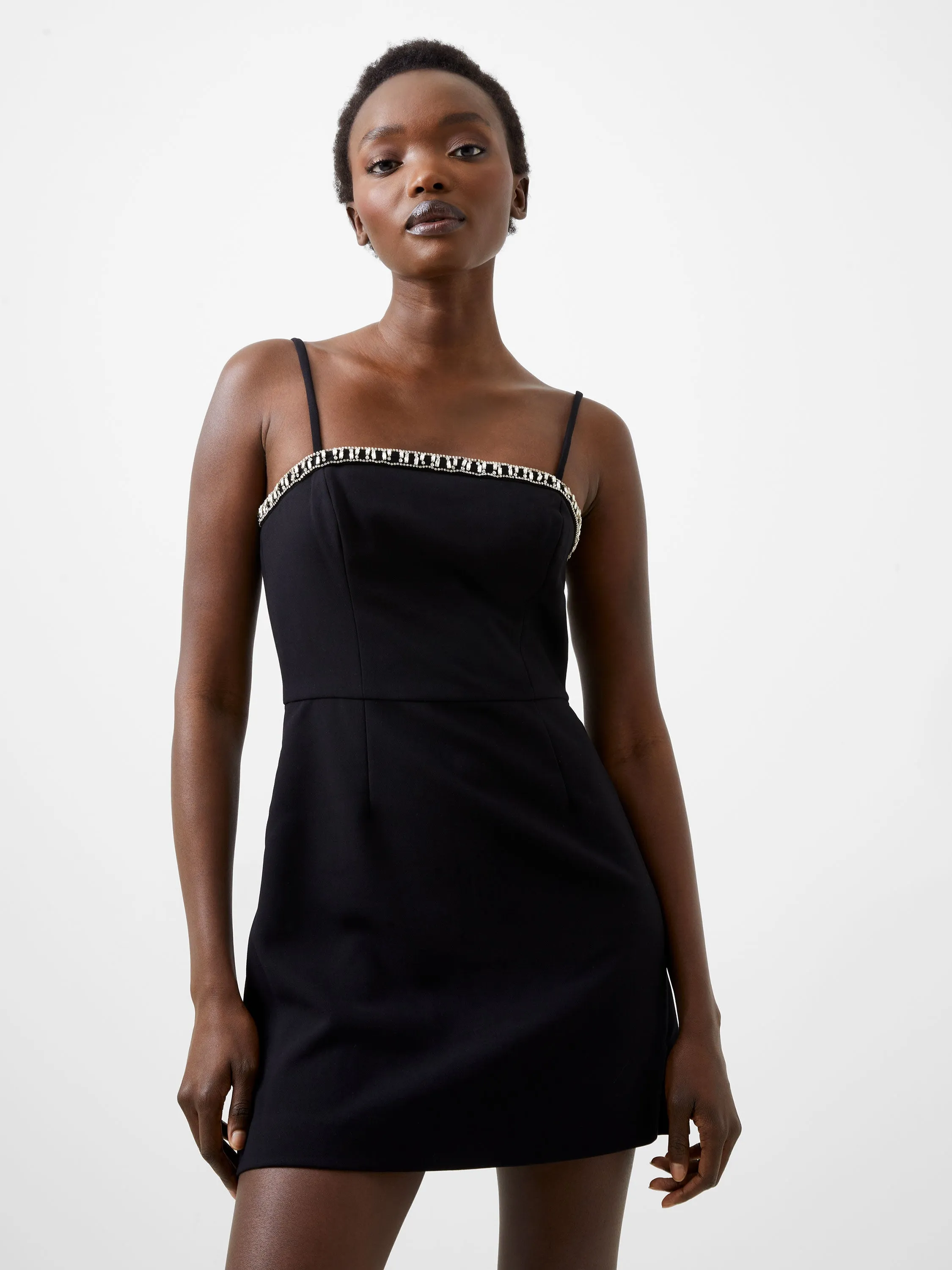 Whisper Embellished Neck Dress sold by French Connection