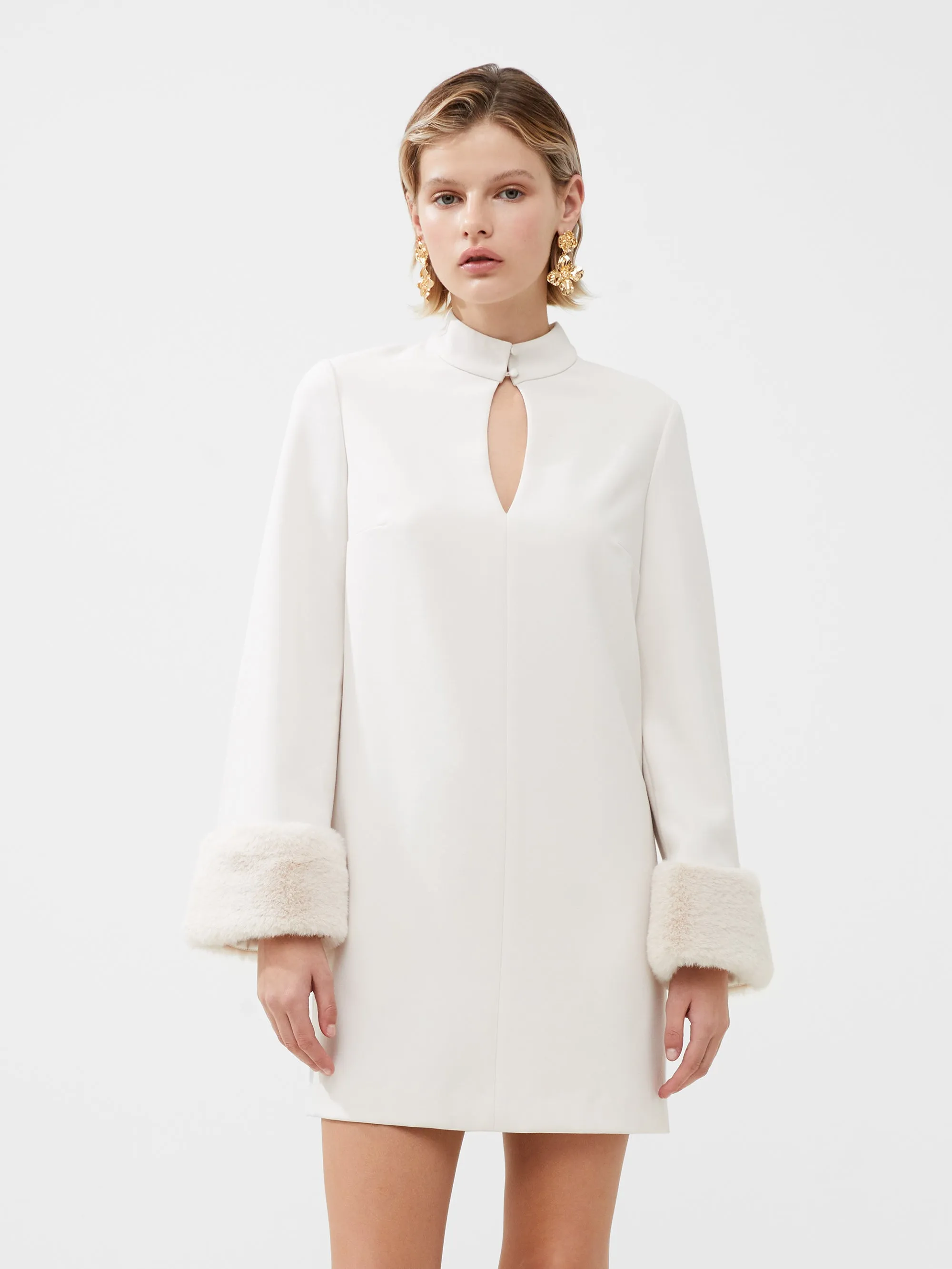 Whisper Ruth Faux Fur Trim Mini Dress sold by French Connection product image thumbnail 3