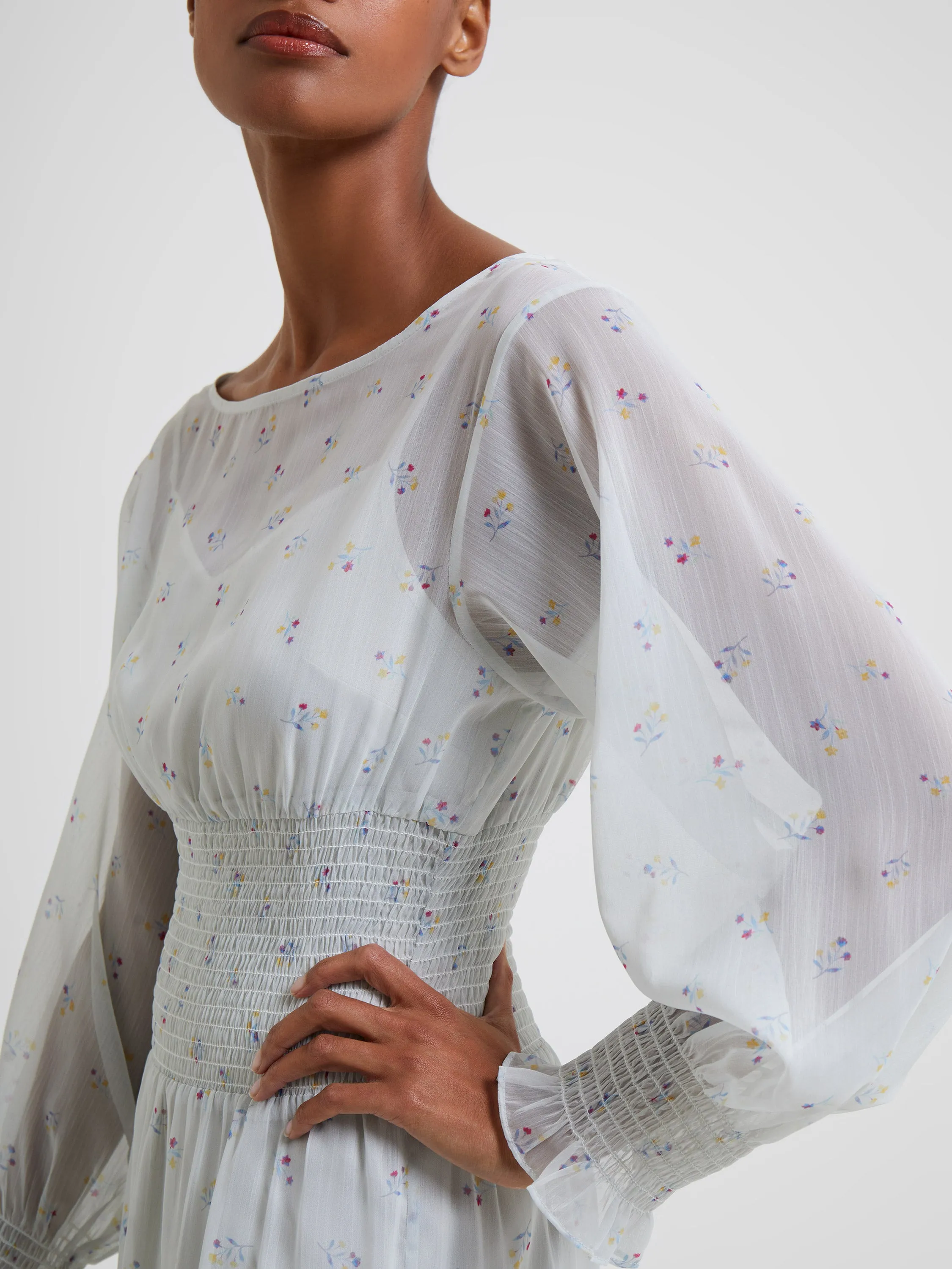 Cecilia Hallie Recycled Crinkle Ruffle Mini Dress sold by French Connection product image thumbnail 2