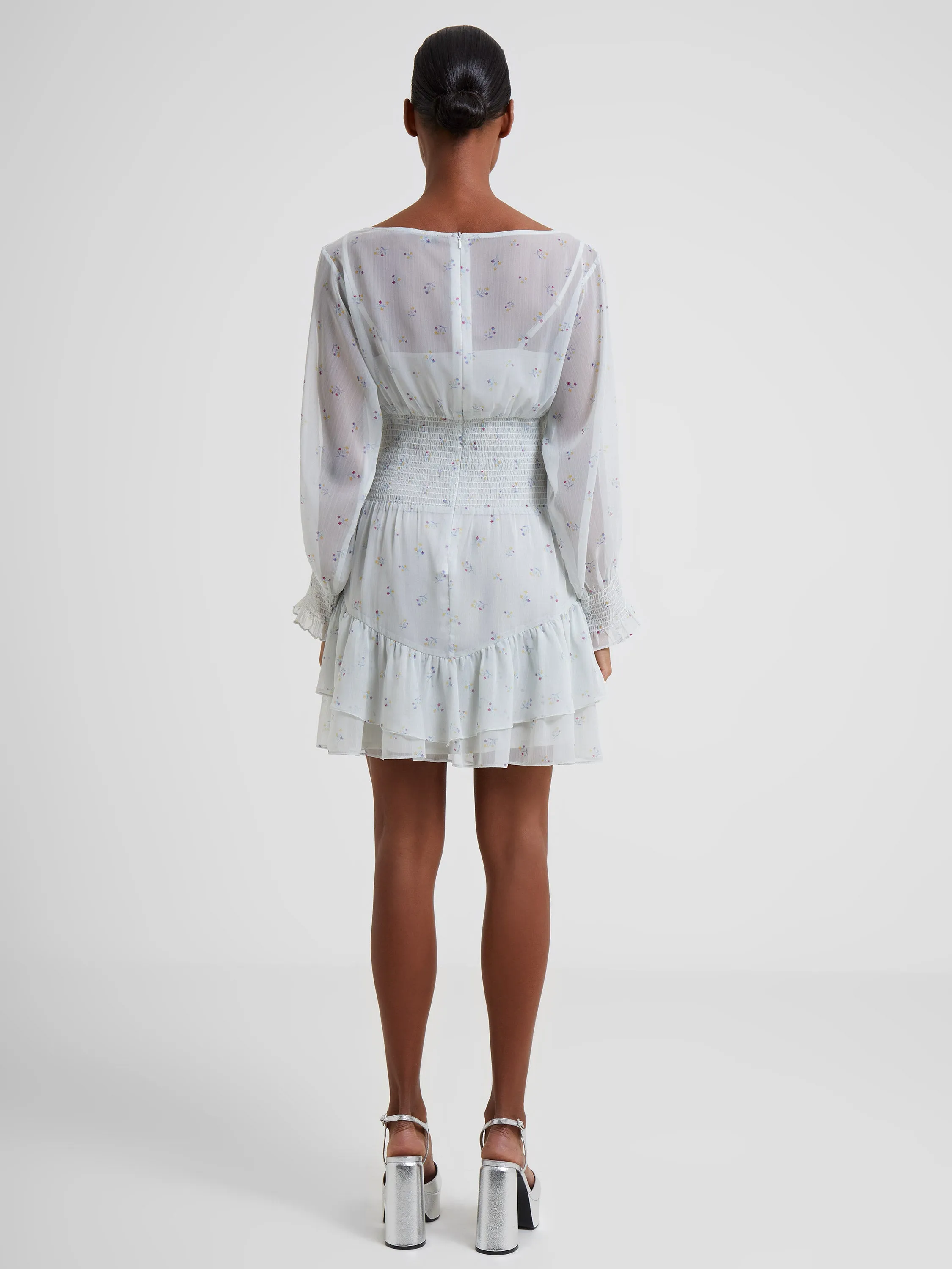 Cecilia Hallie Recycled Crinkle Ruffle Mini Dress sold by French Connection product image thumbnail 4