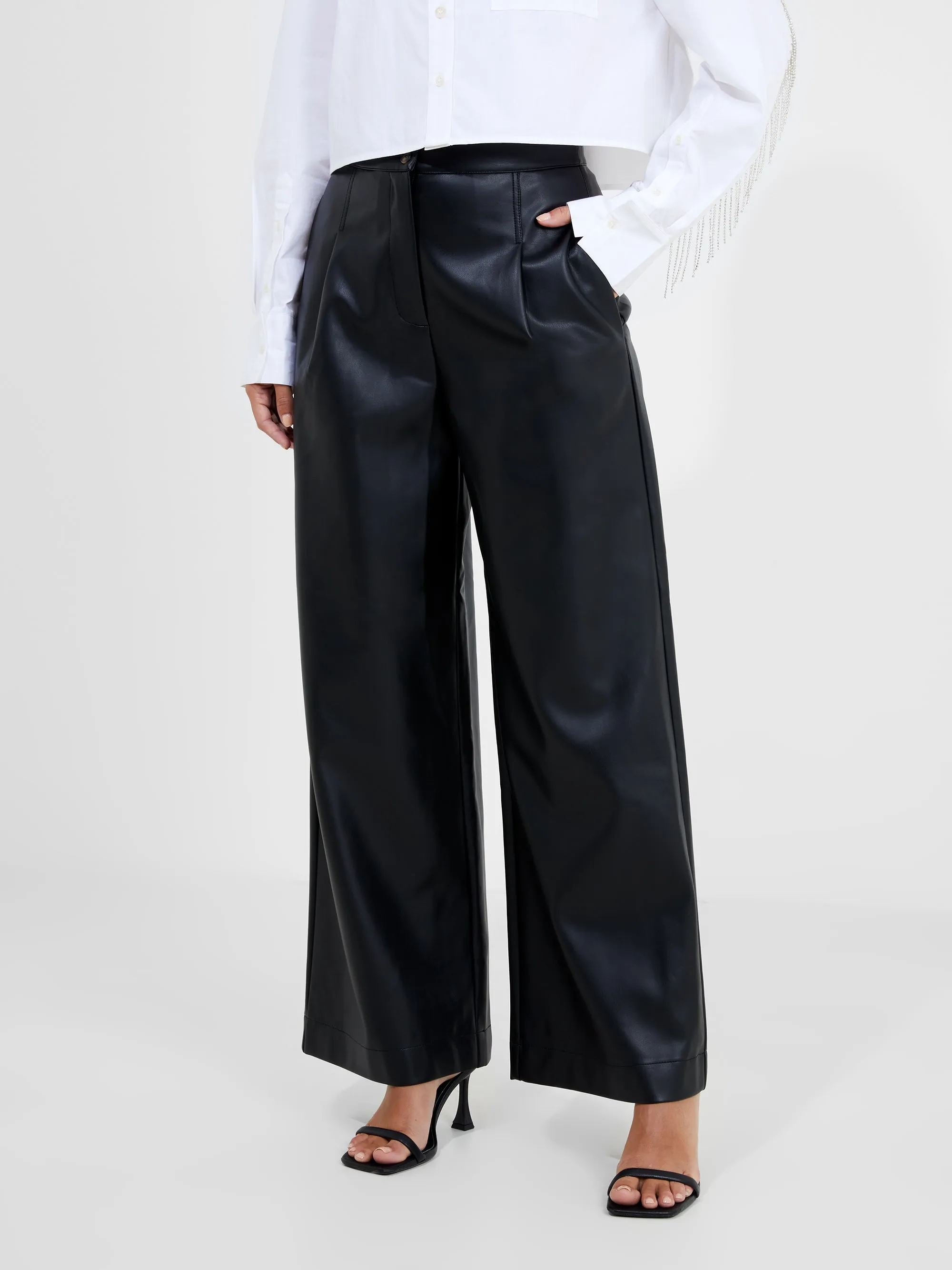 Crolenda PU Wide Leg Trousers sold by French Connection product image thumbnail 2