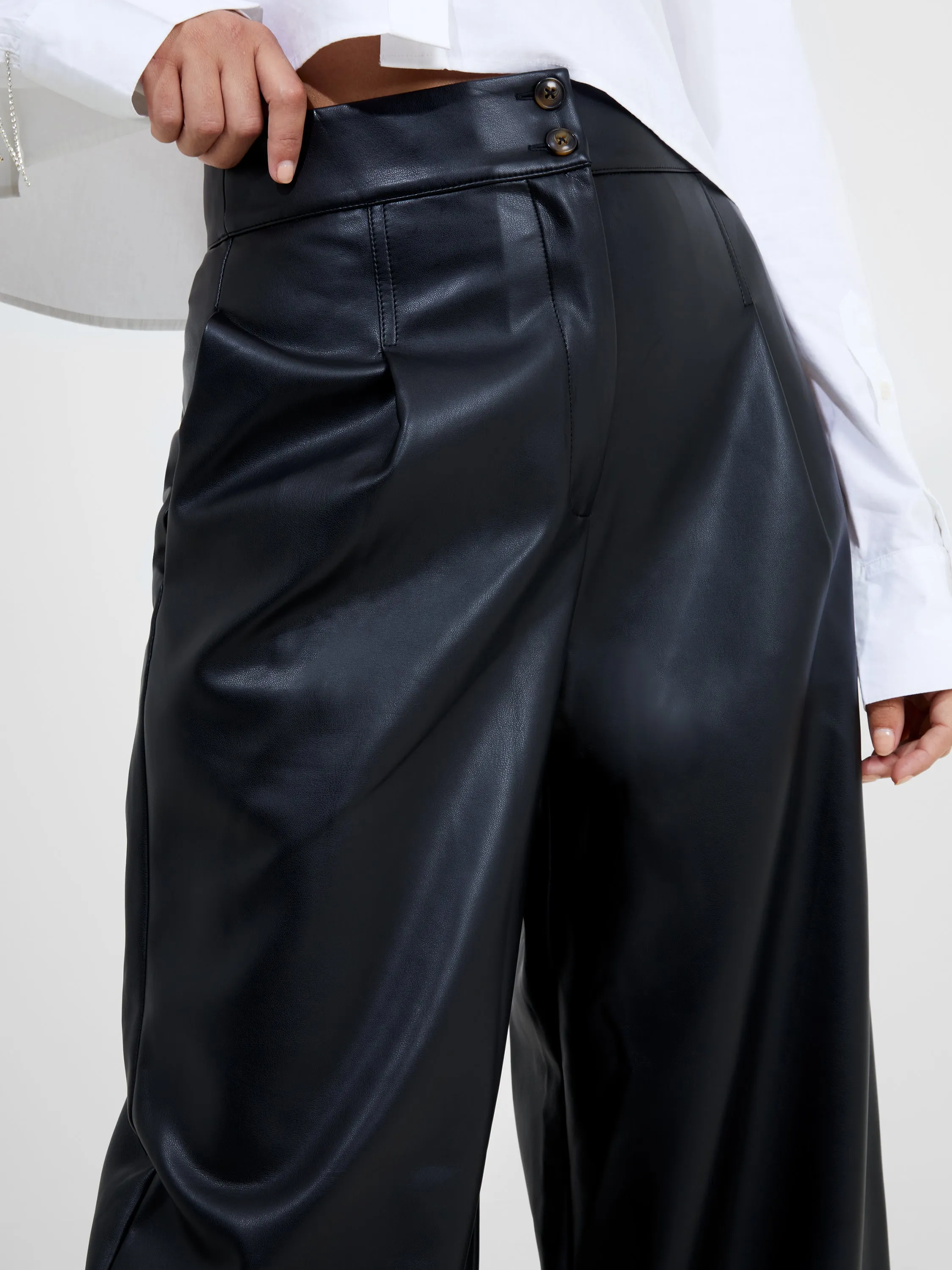 Crolenda PU Wide Leg Trousers sold by French Connection product image thumbnail 4