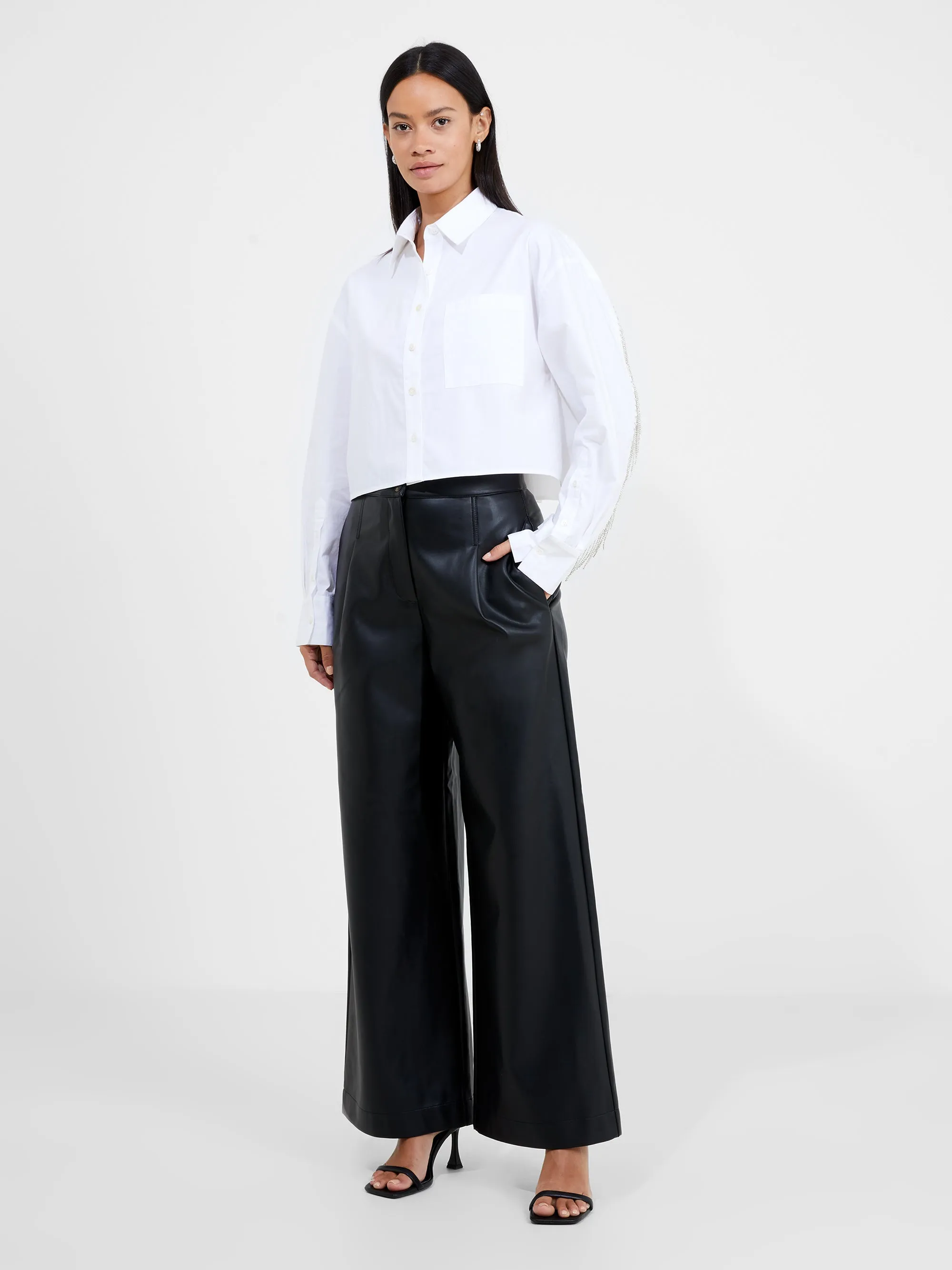 Crolenda PU Wide Leg Trousers sold by French Connection