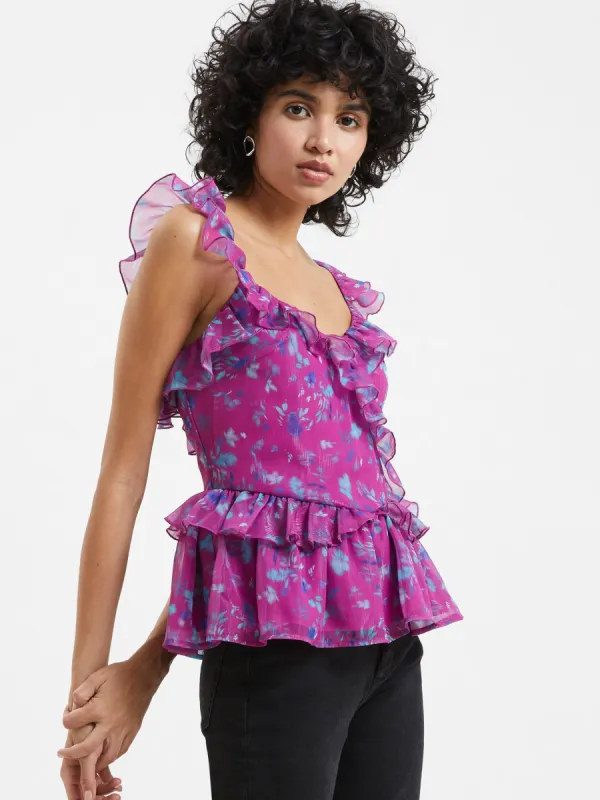 Aden Bai Lurex Frill Cami Top sold by French Connection